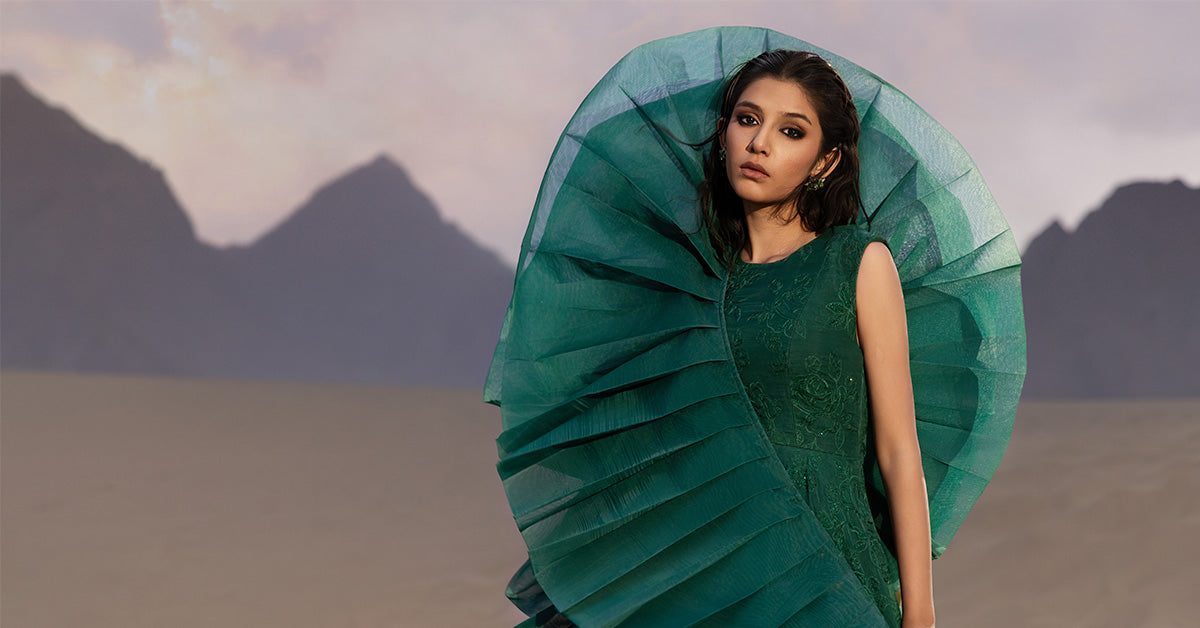 Embroidered Organza Fabric (2Pcs) | LF-909