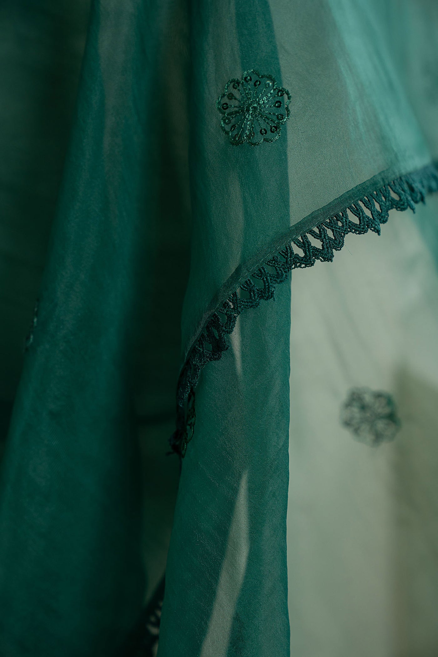 Embroidered Organza Fabric (2Pcs) | LF-909