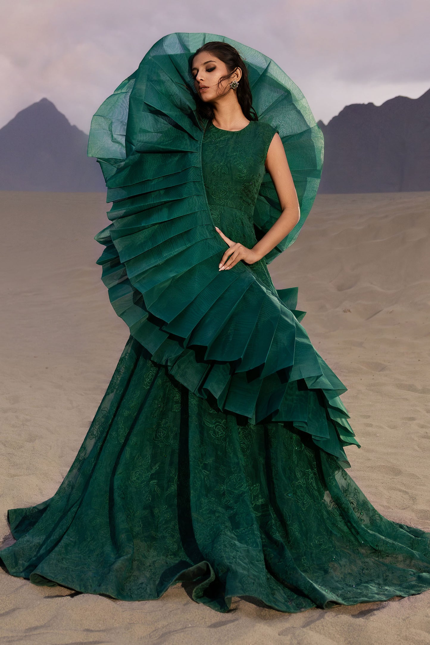 Embroidered Organza Fabric (2Pcs) | LF-909