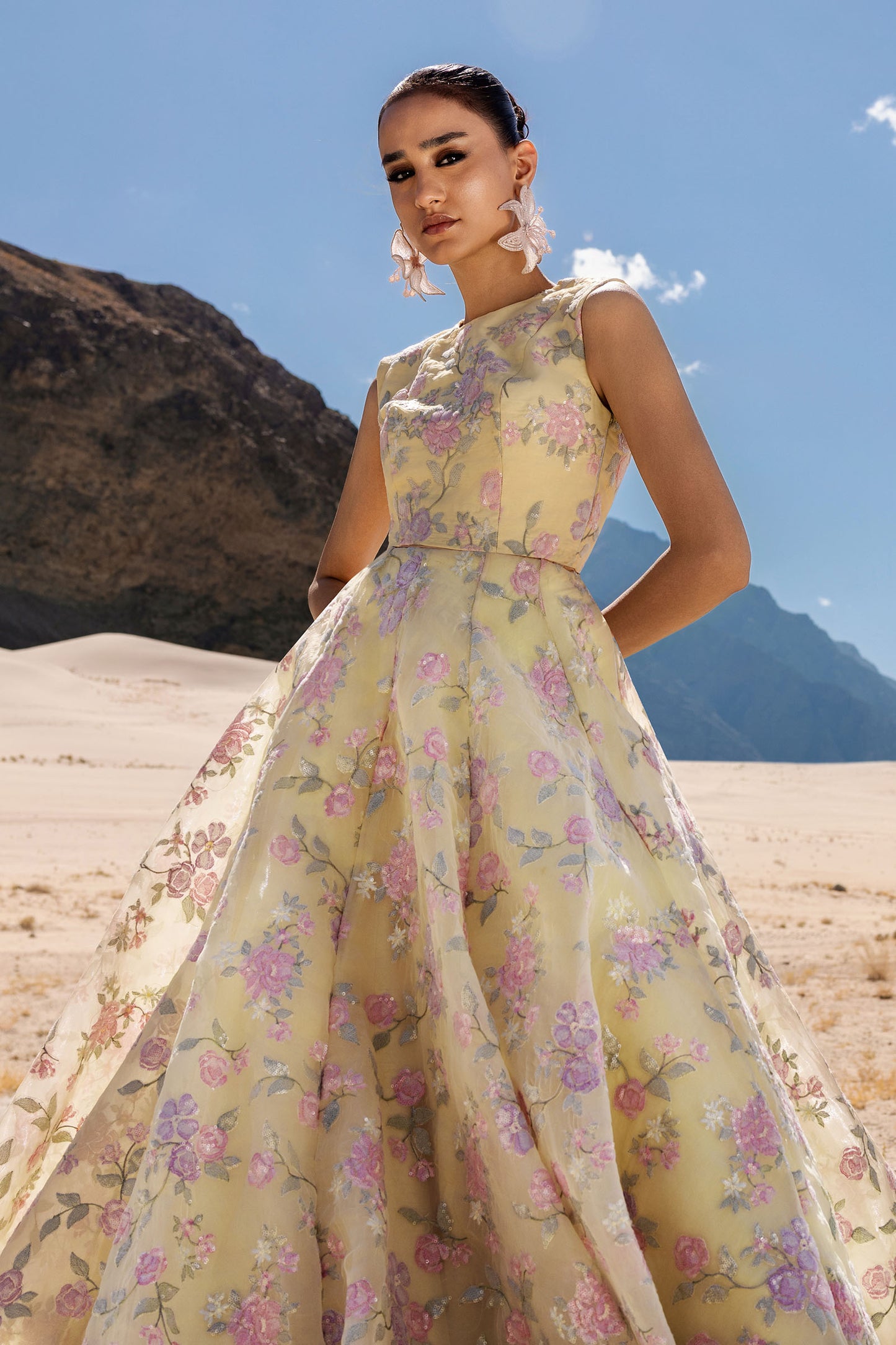 Embroidered Organza Fabric (2Pcs) | LF-910