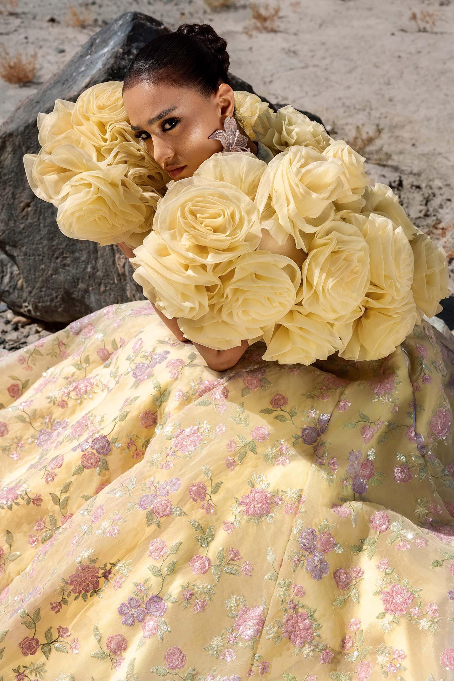 Embroidered Organza Fabric (2Pcs) | LF-910