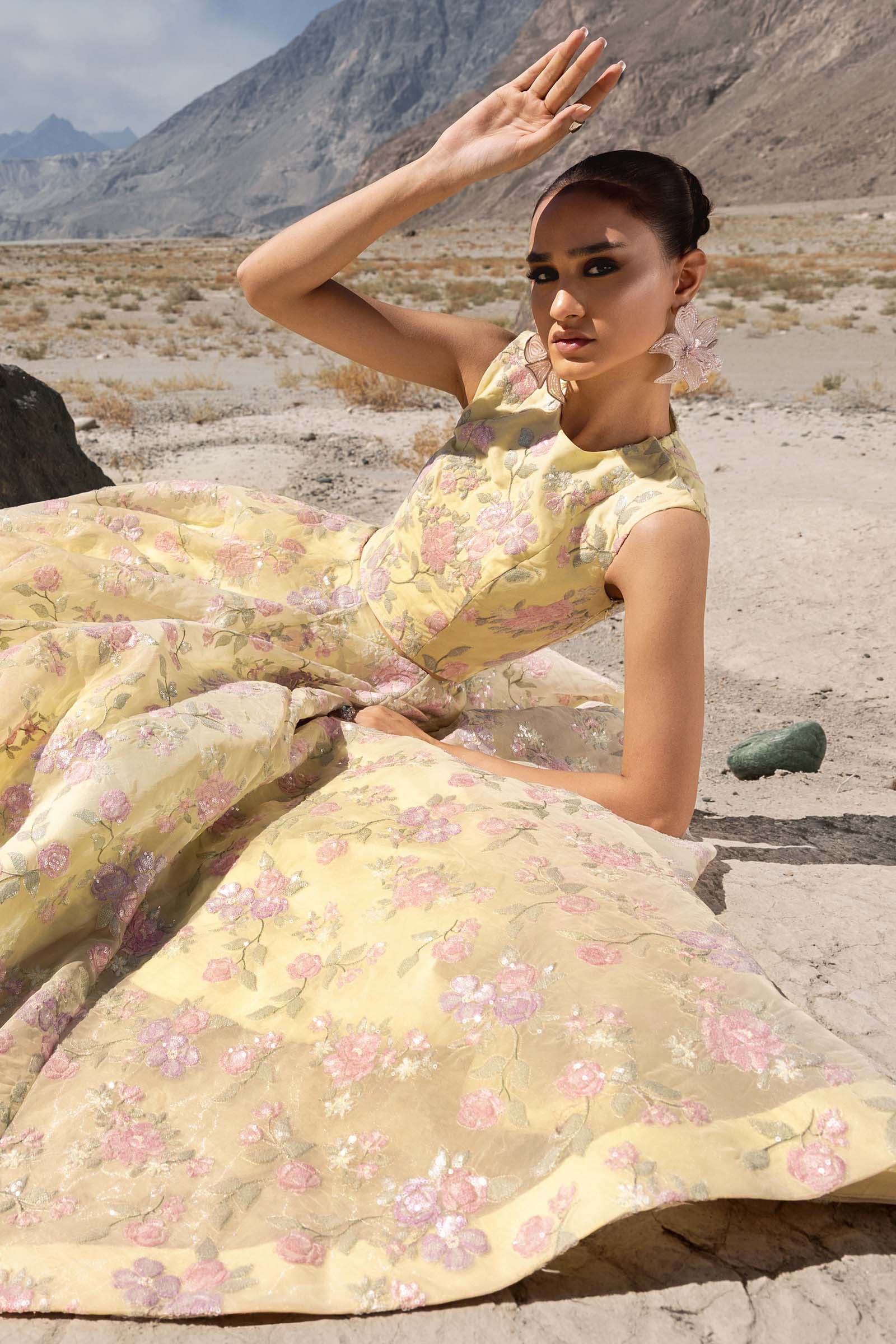 Embroidered Organza Fabric (2Pcs) | LF-910