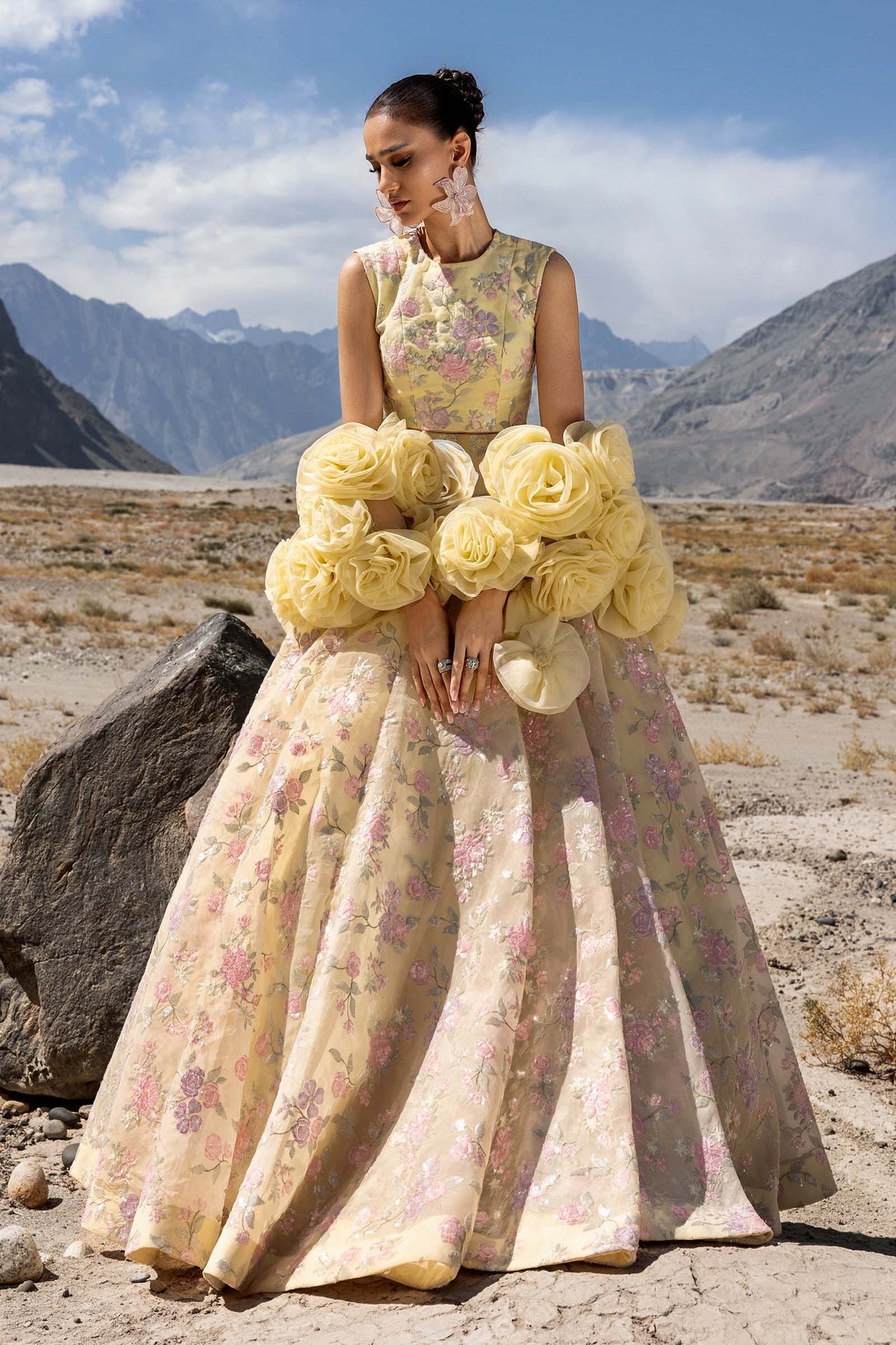 Embroidered Organza Fabric (2Pcs) | LF-910