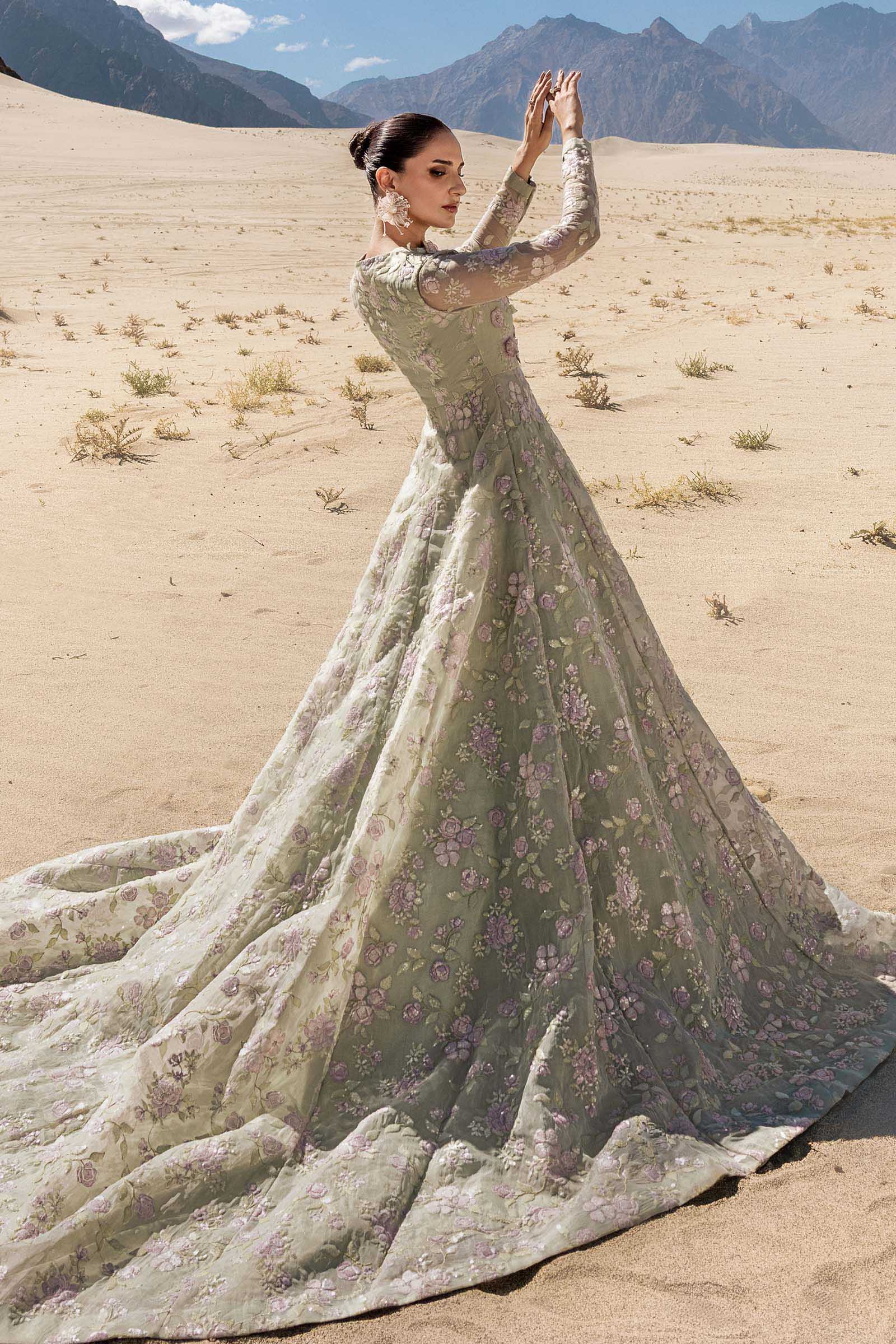 Embroidered Organza Fabric (2Pcs) | LF-911