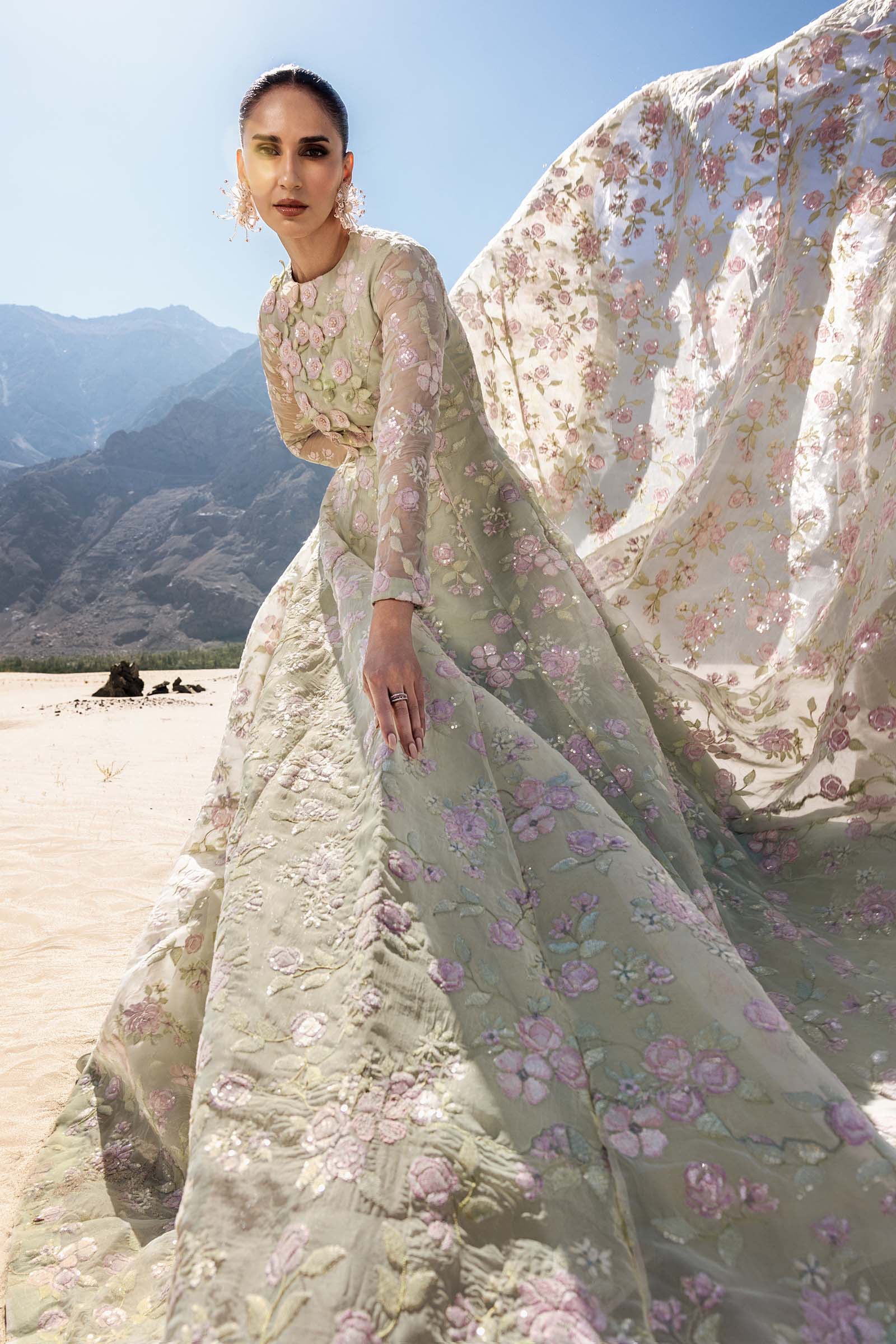 Embroidered Organza Fabric (2Pcs) | LF-911