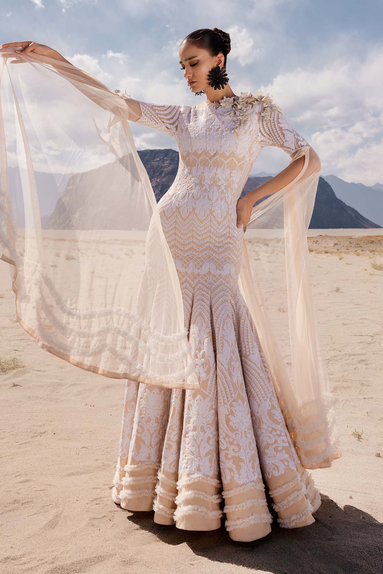 Embroidered Net Fabric (1Pc) | LF-CH25-09