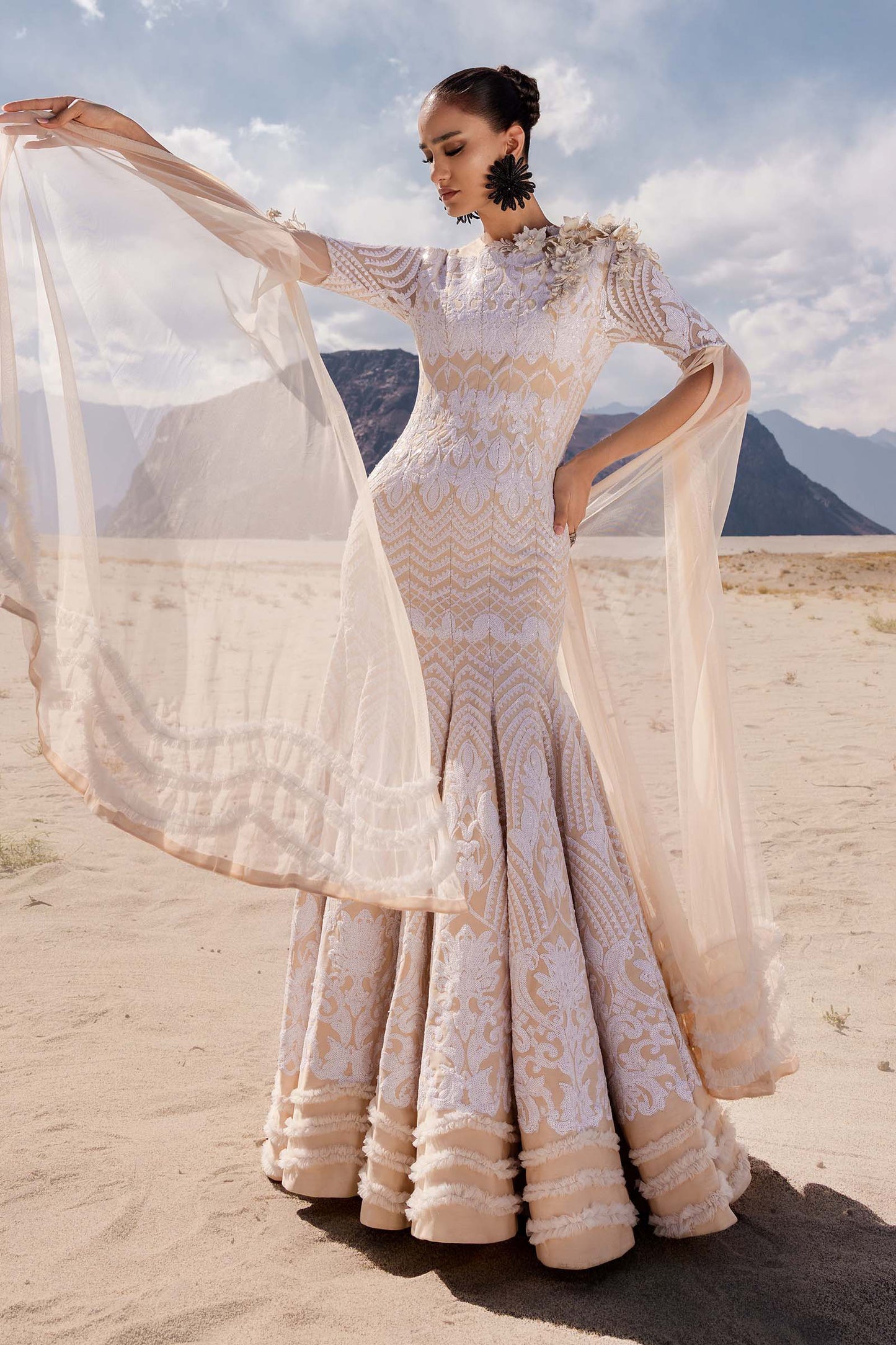 Embroidered Net Fabric (1Pc) | LF-CH25-09