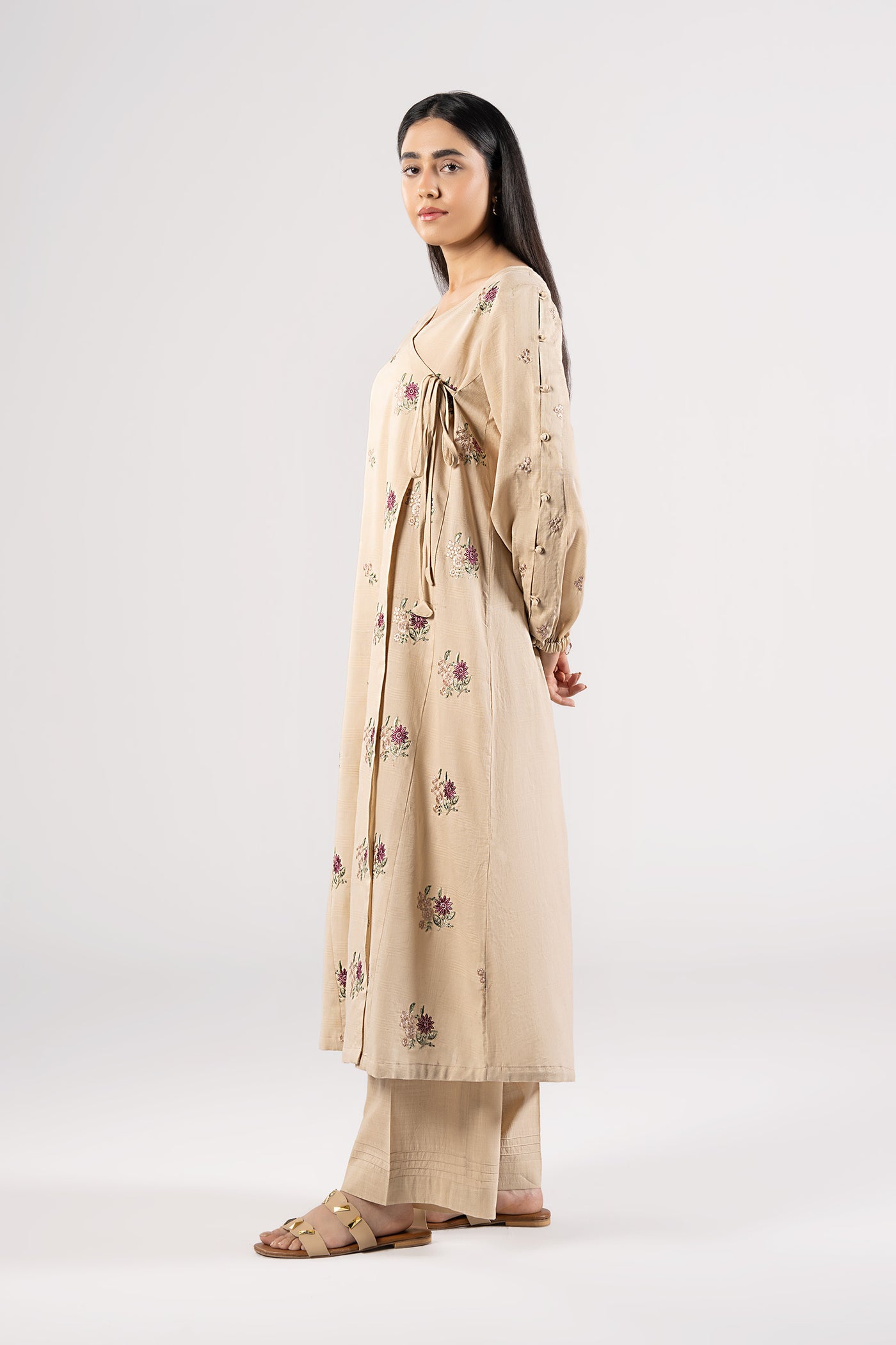 Embroidered Textured Cotton Angrakha