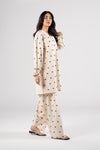 2 Pc Embroidered Textured Cotton Suit