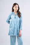 2 Pc Printed Slub Lawn Suit