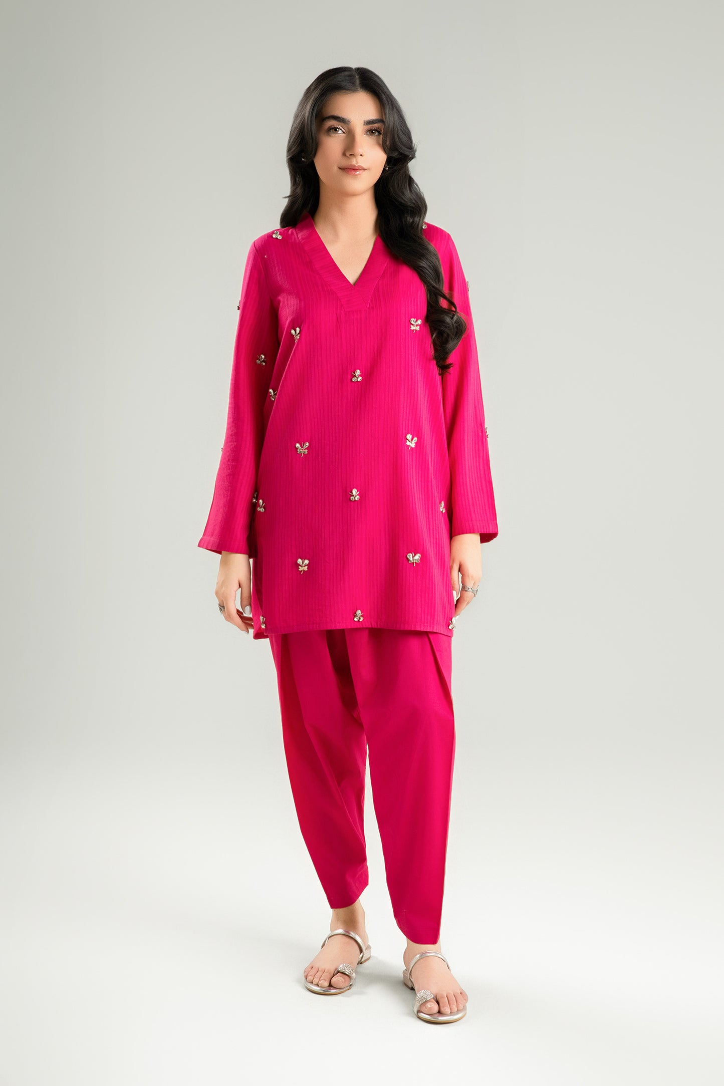 2 Pc Dyed Dobby Suit