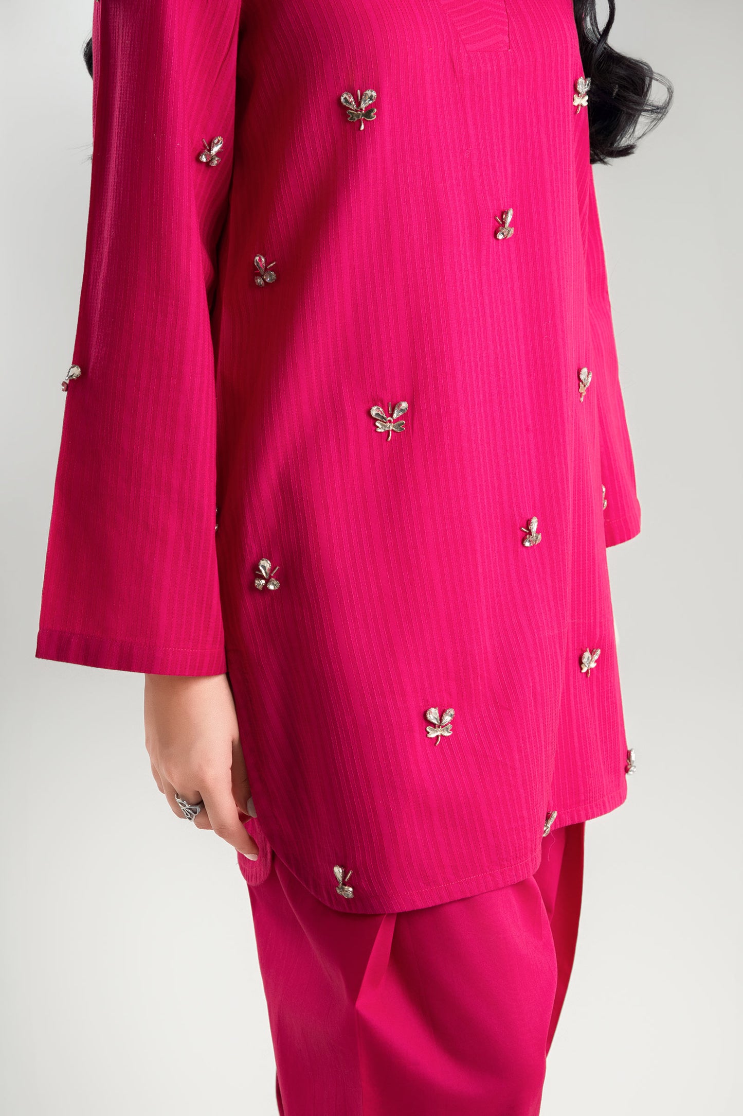 2 Pc Dyed Dobby Suit