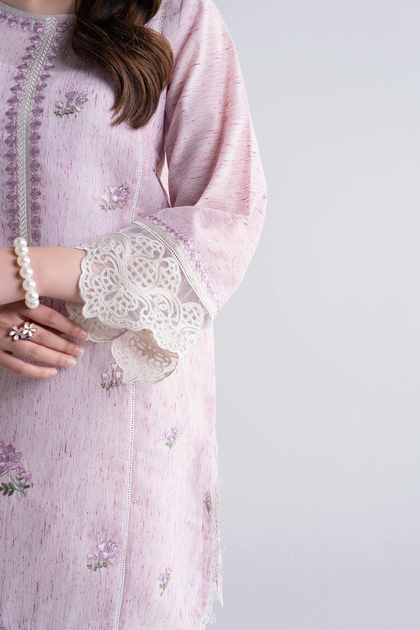 2 Pc Embroidered Tonal Neps Suit