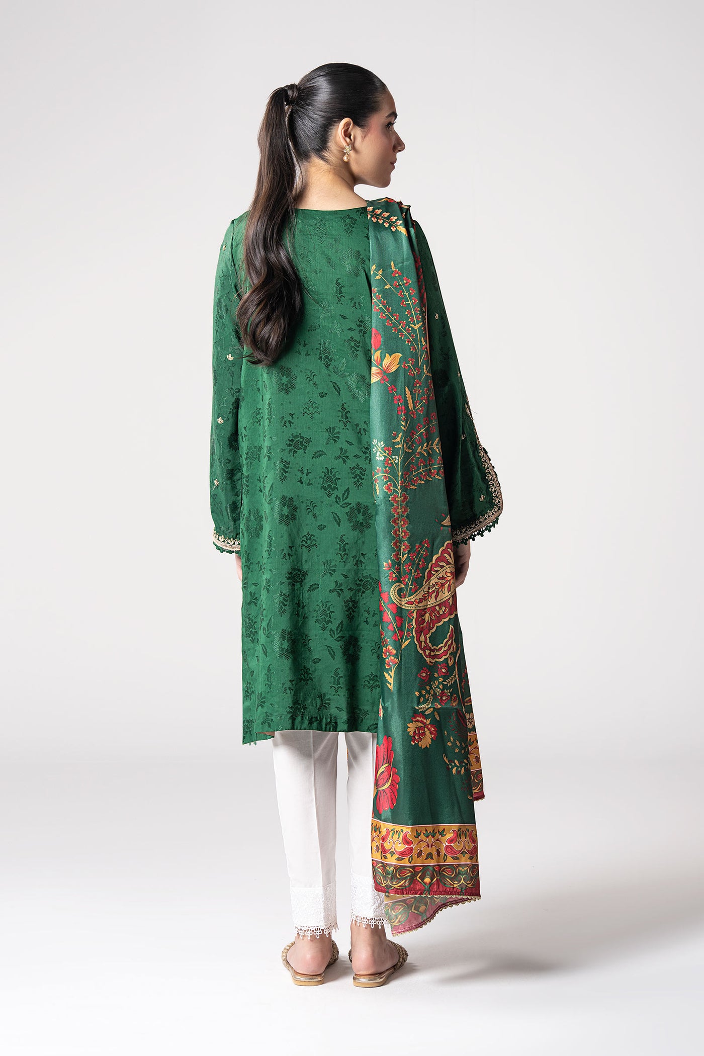 2 Pc Embroidered Self Textured Dobby Viscose Suit