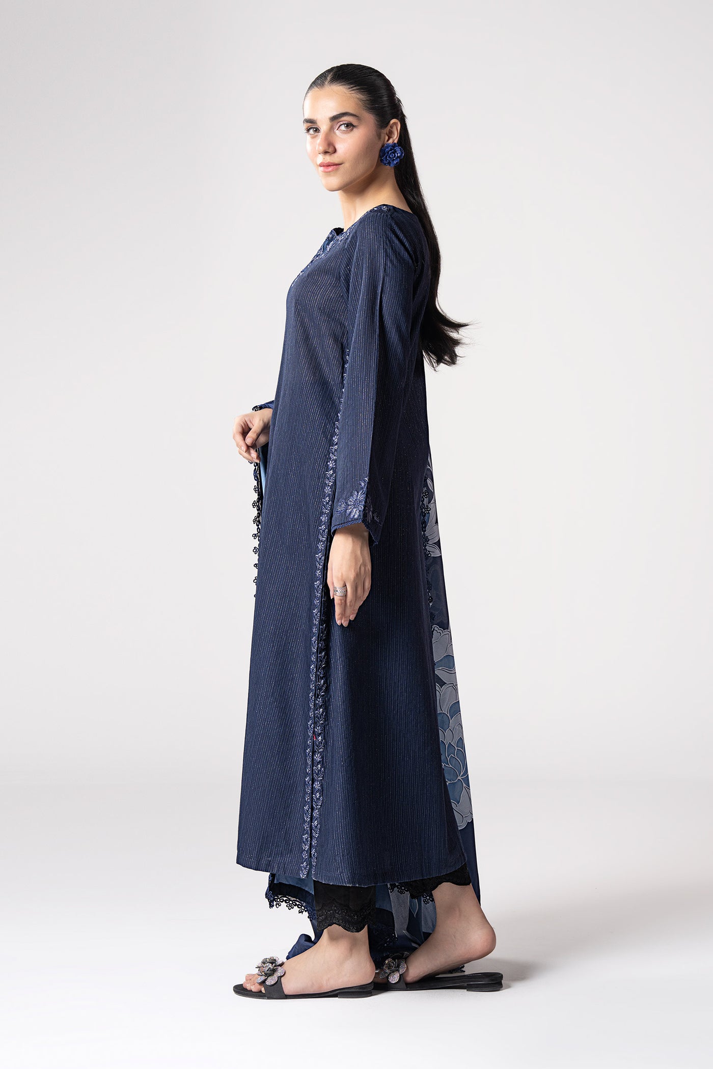 2 Pc Embroidered Lurex Texture Suit | MB-CS25-115