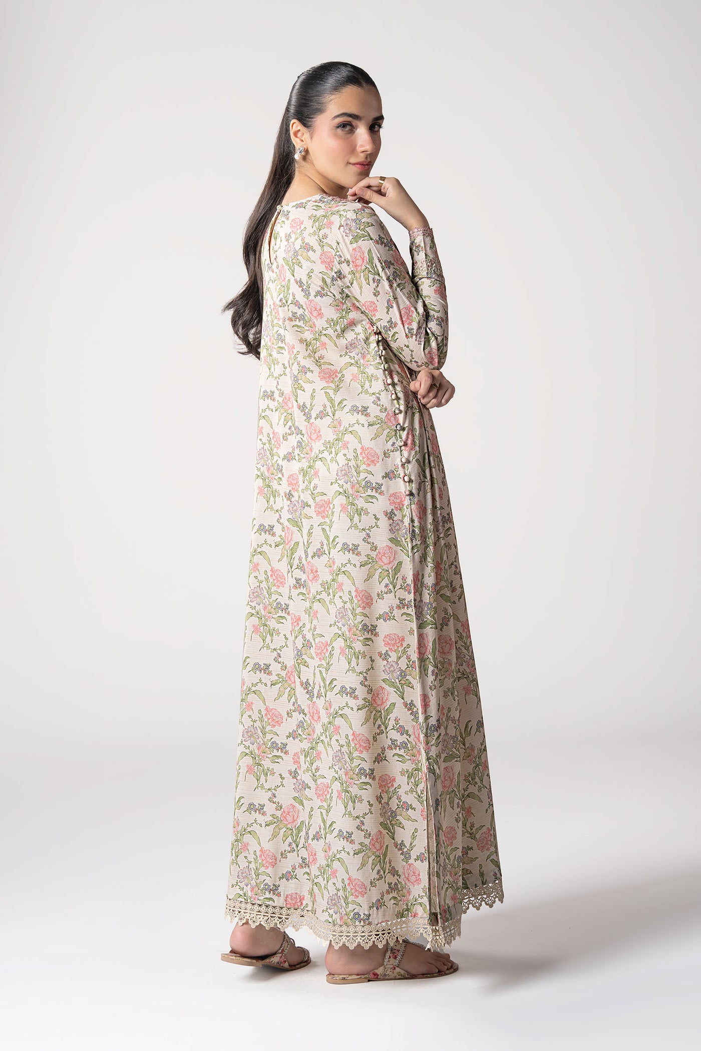 2 Pc Embroidered Zari Stripes Suit
