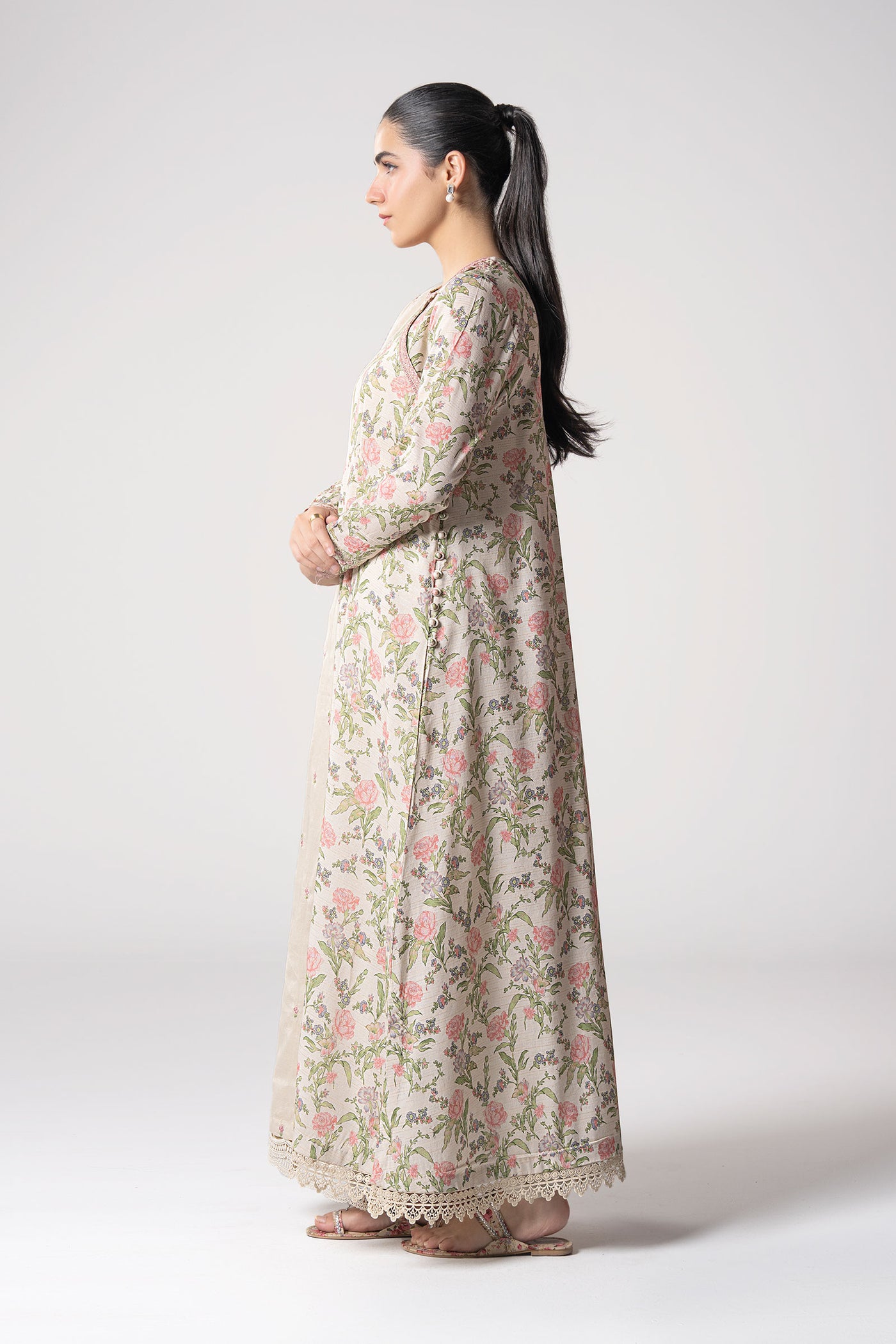 2 Pc Embroidered Zari Stripes Suit
