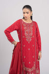 3 Pc Embroidered Mesh Lurex Dots Suit