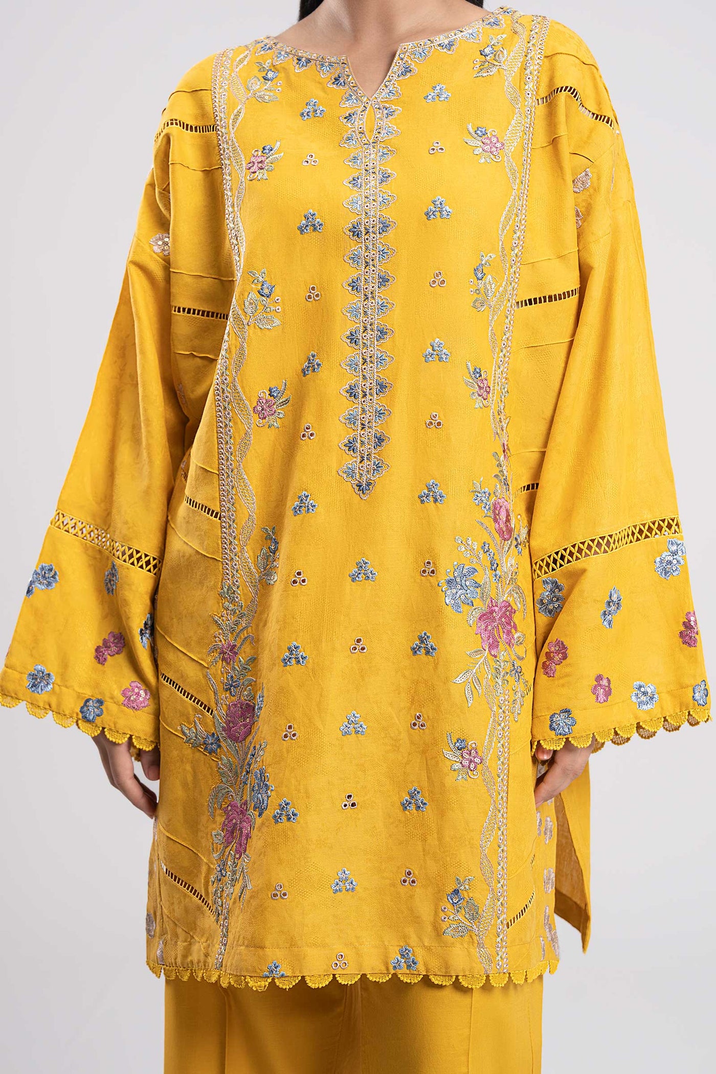 3 Pc Printed Silk Suit