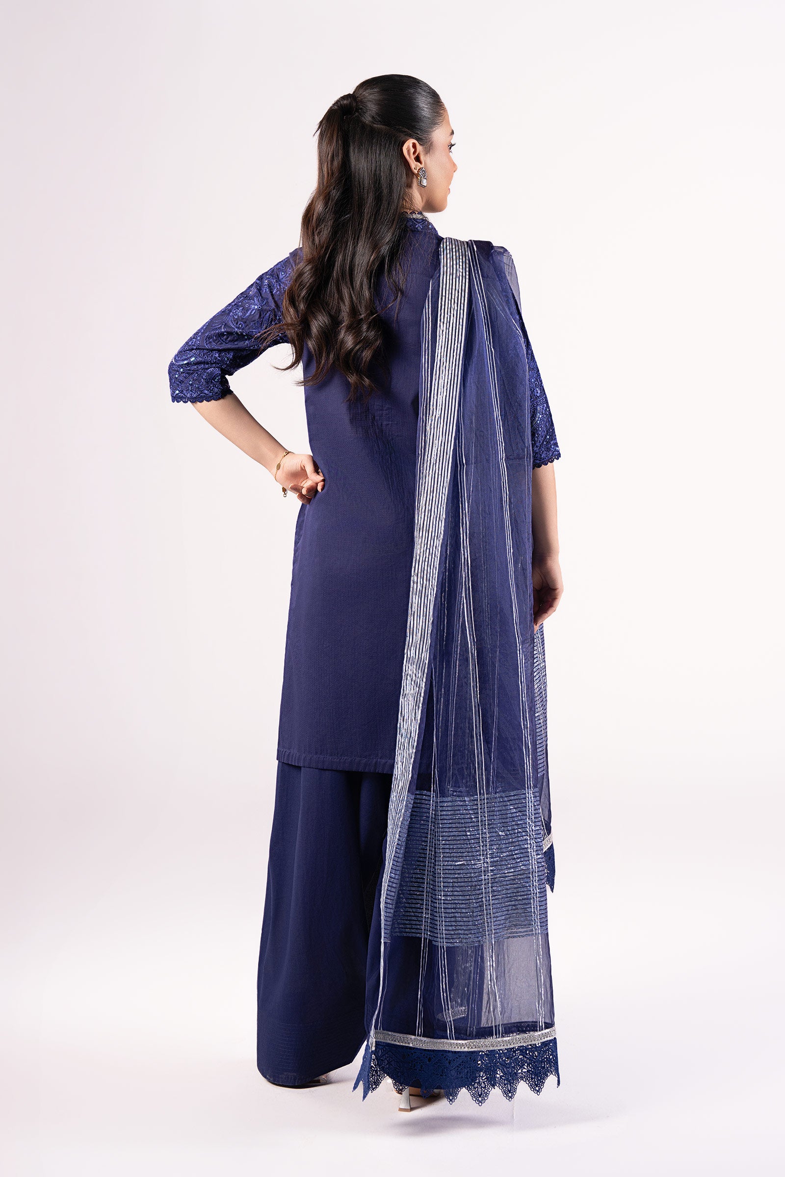 3 Pc Embroidered Dobby Suit