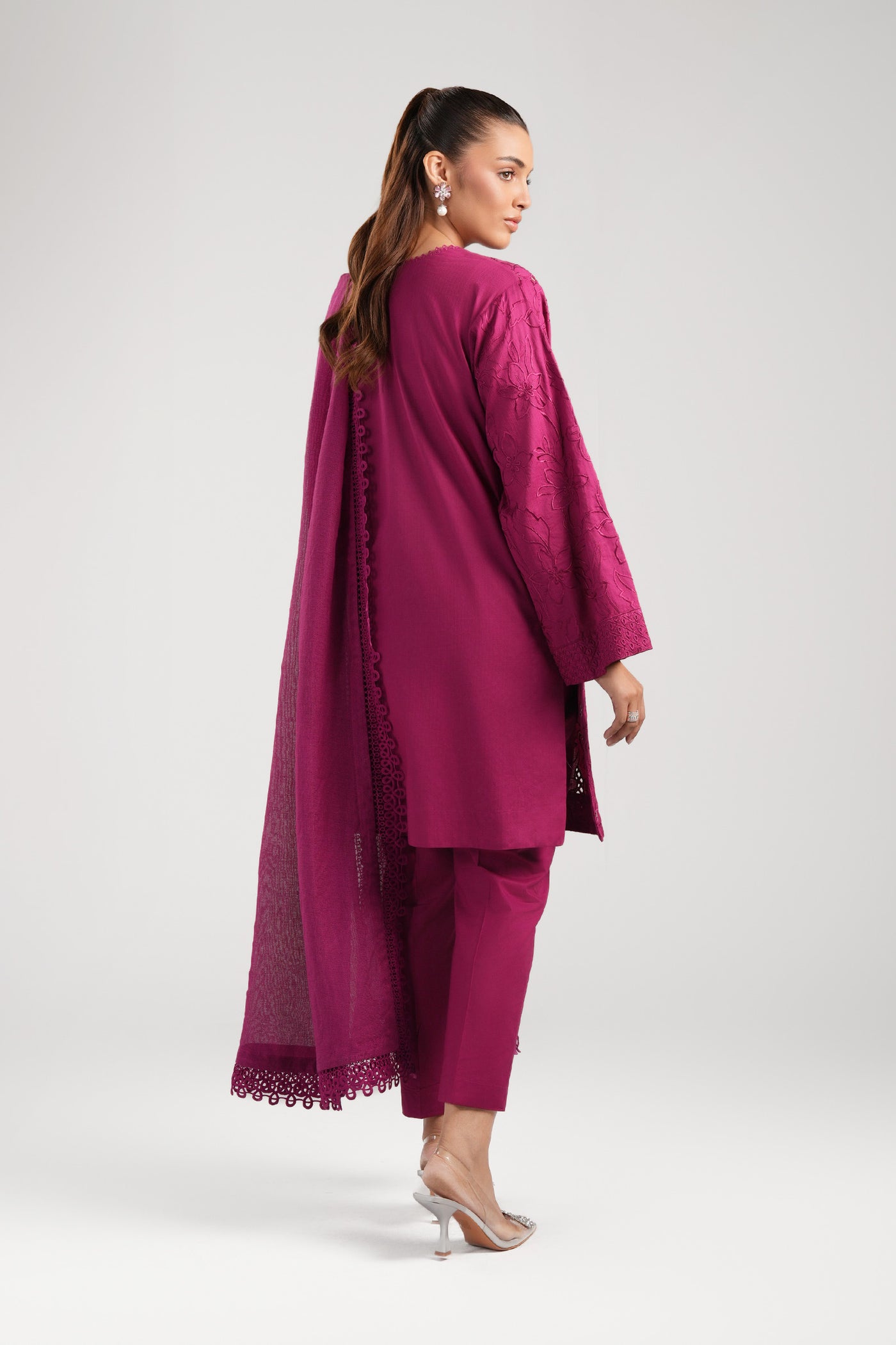 3 Pc Embroidered Dobby Suit