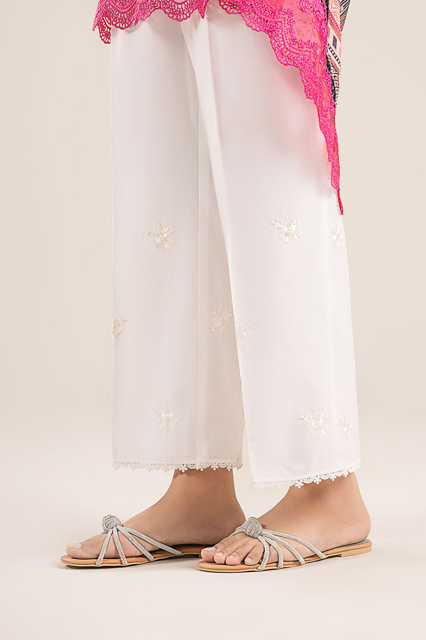 Embroidered Cambric Trouser | MB-CS25-149
