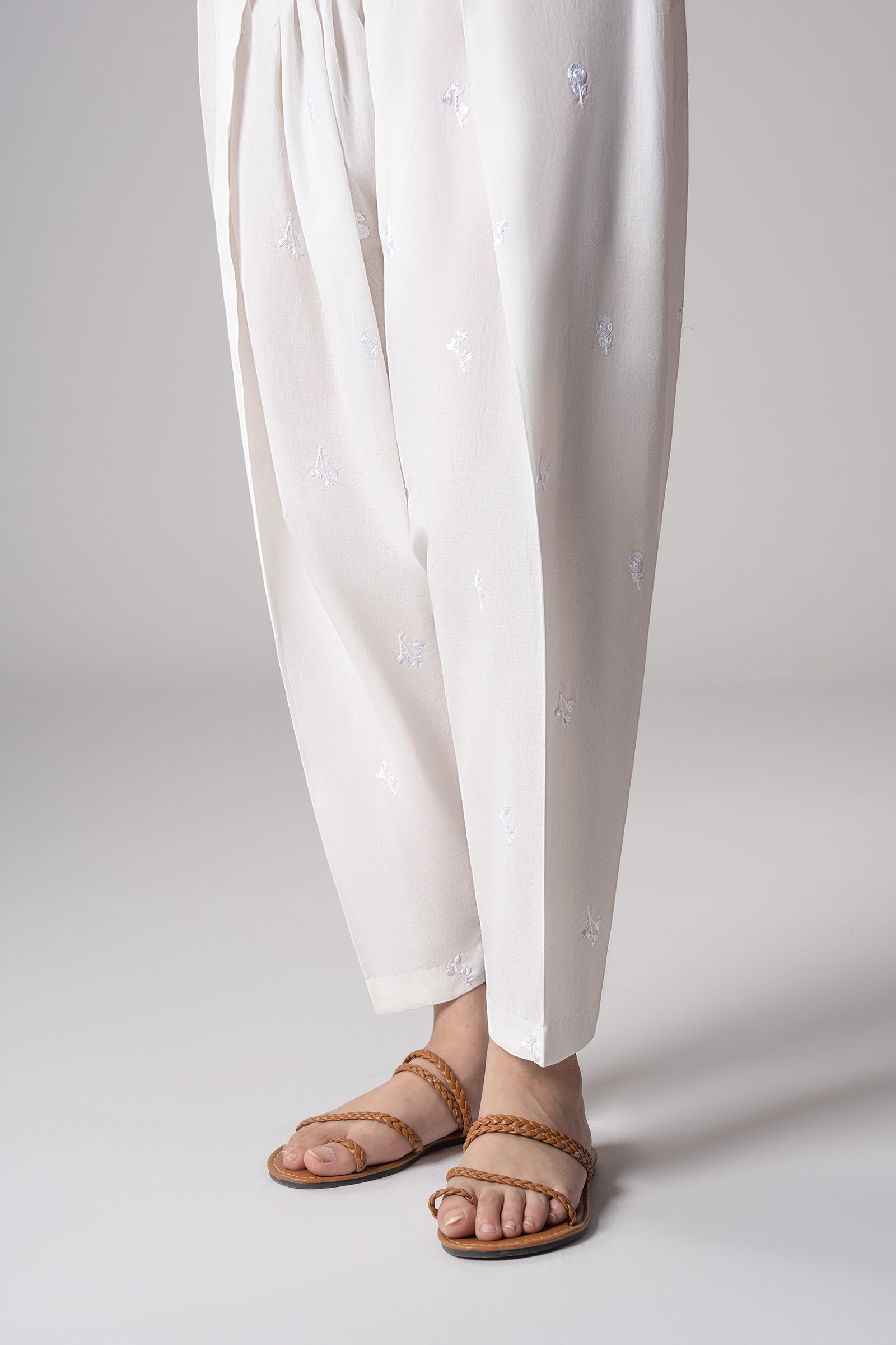 Embroidered Cambric Shalwar