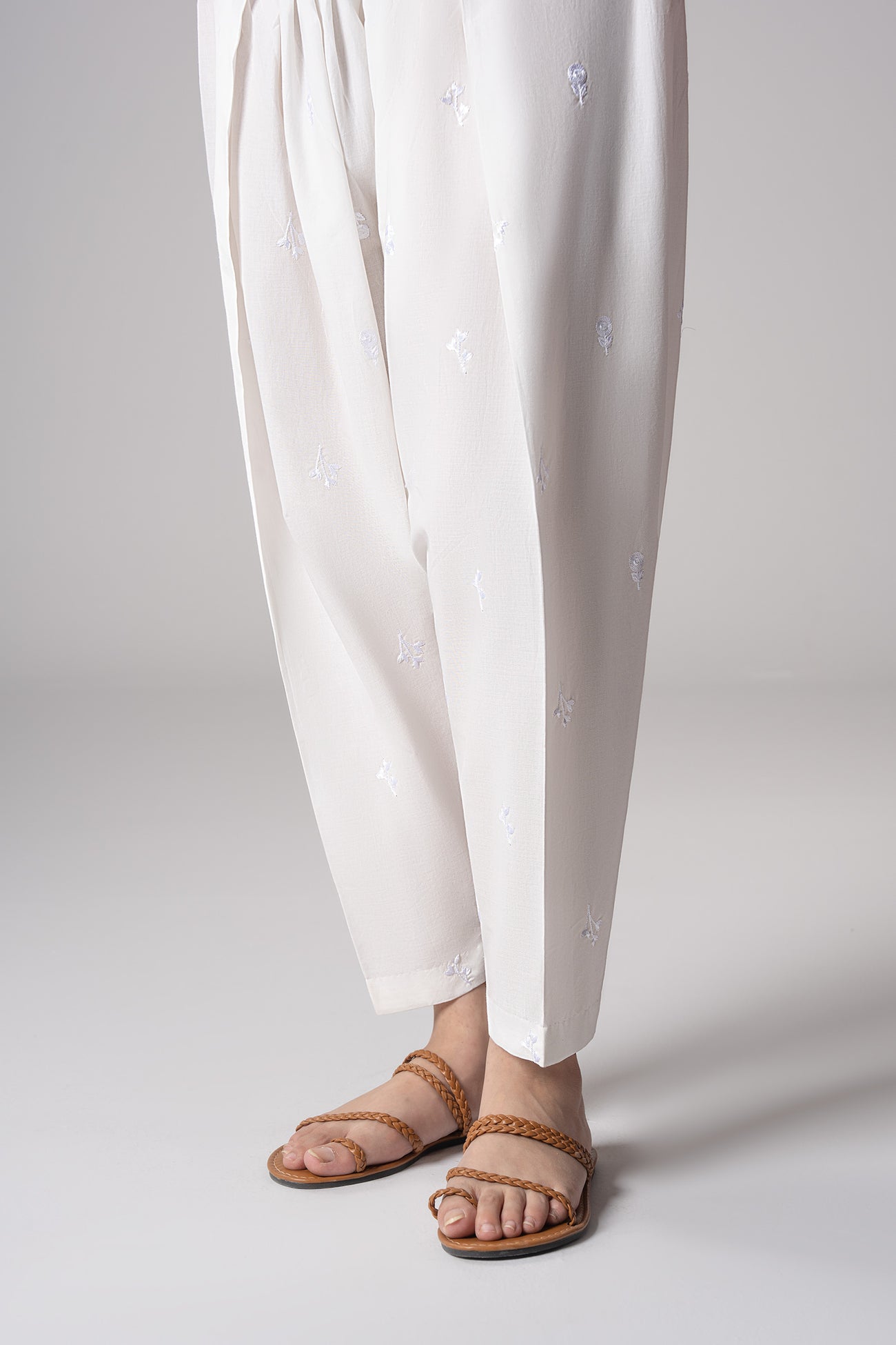 Embroidered Cambric Shalwar