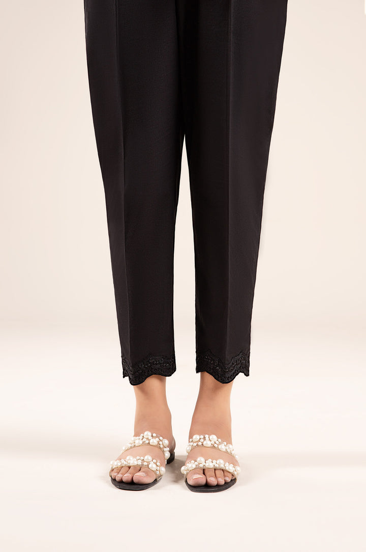 Embroidered Cambric Trouser | MB-CS25-153 Bottoms MBCS153-ESM-BLK