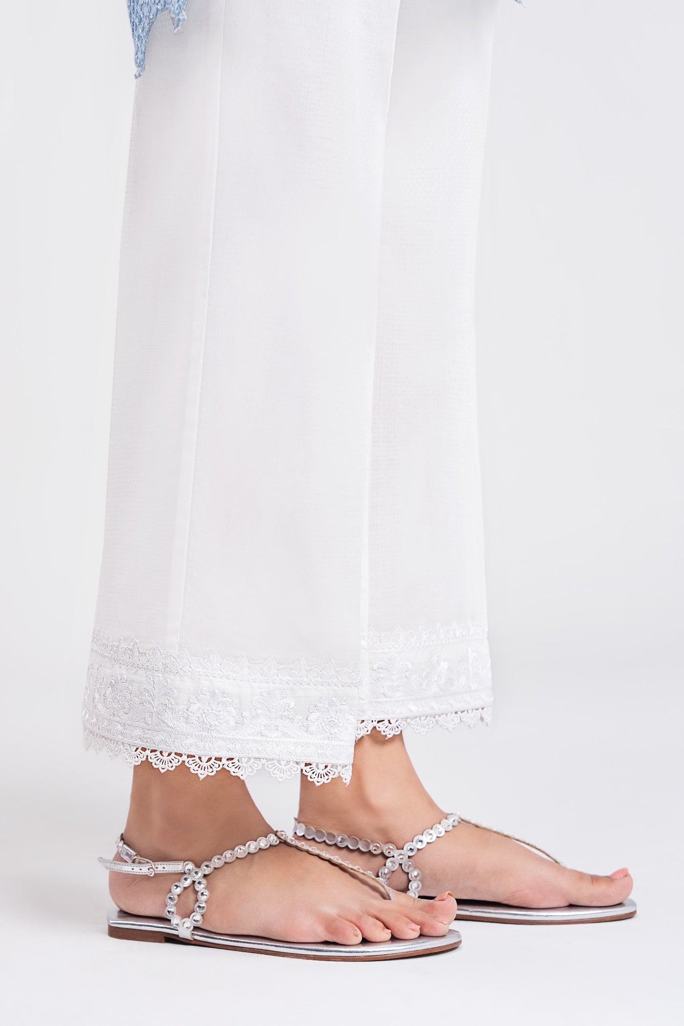 Embroidered Dobby Trouser