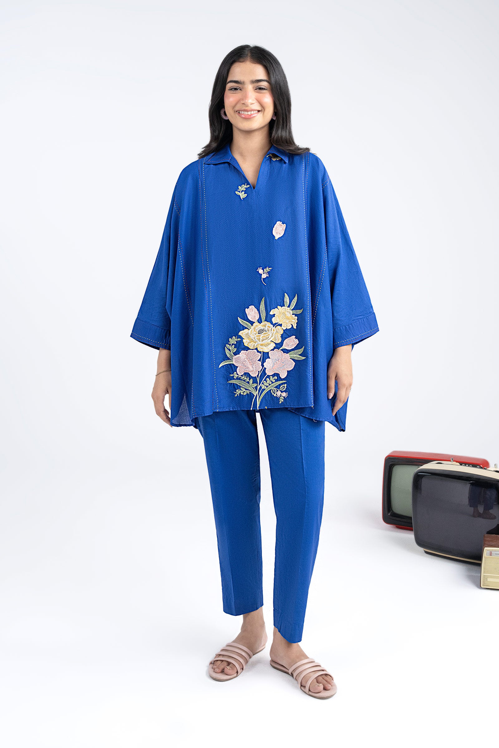 Embroidered Dobby Cotton Shirt