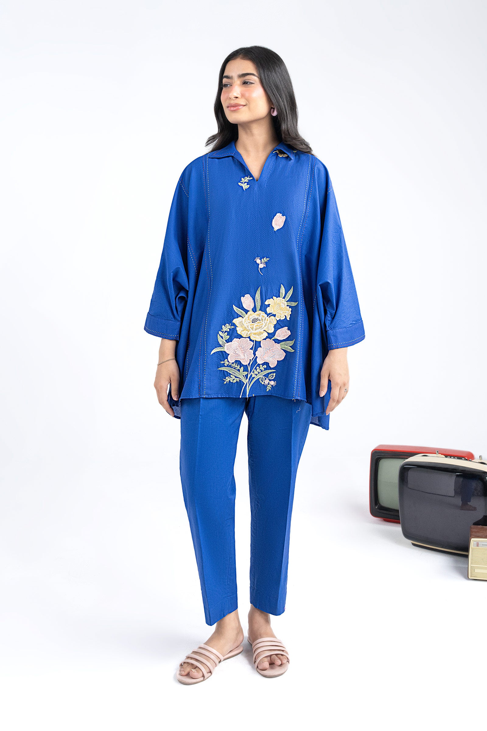 Embroidered Dobby Cotton Shirt