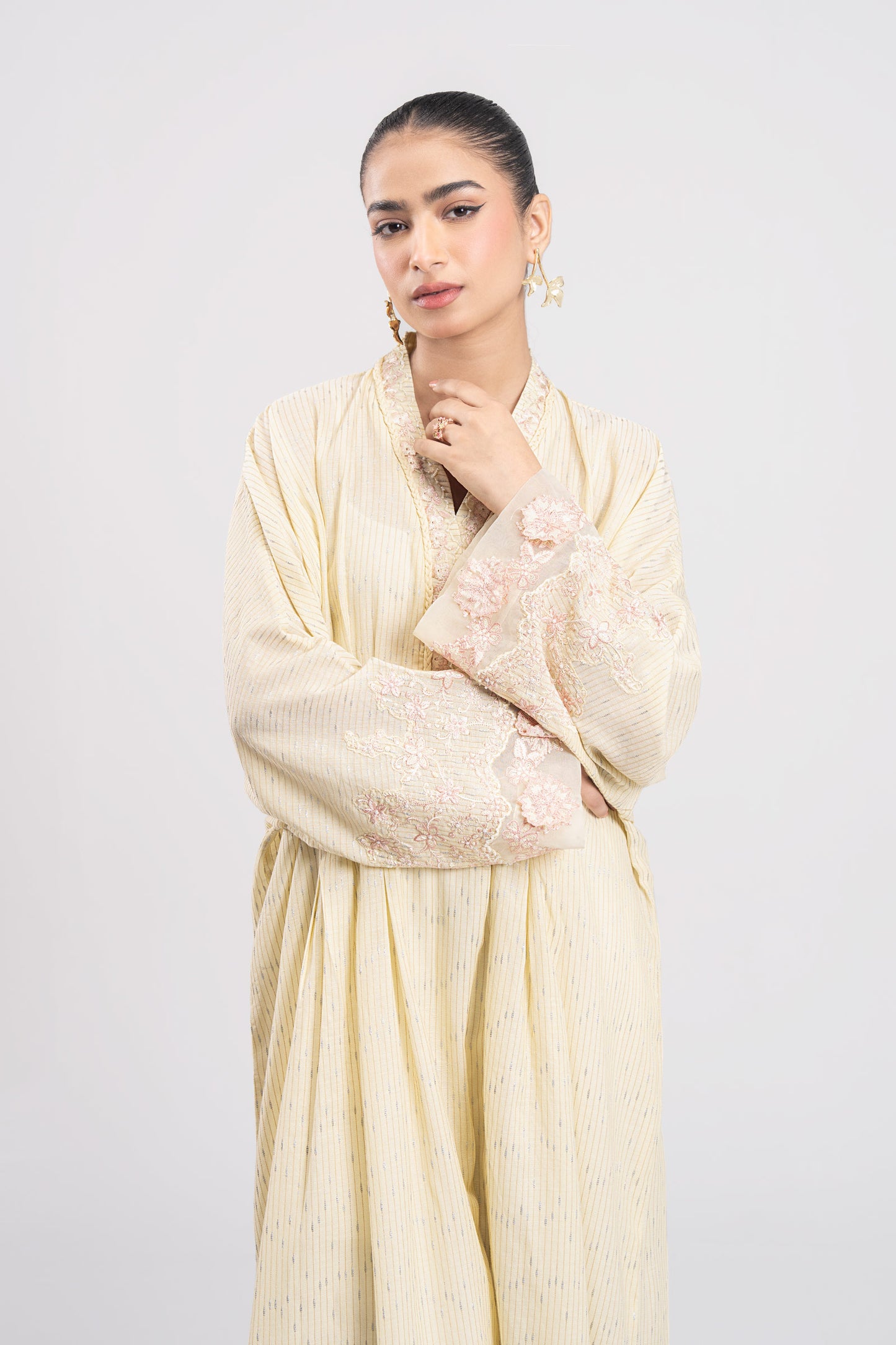 Embroidered Yarn dyed Kaftan
