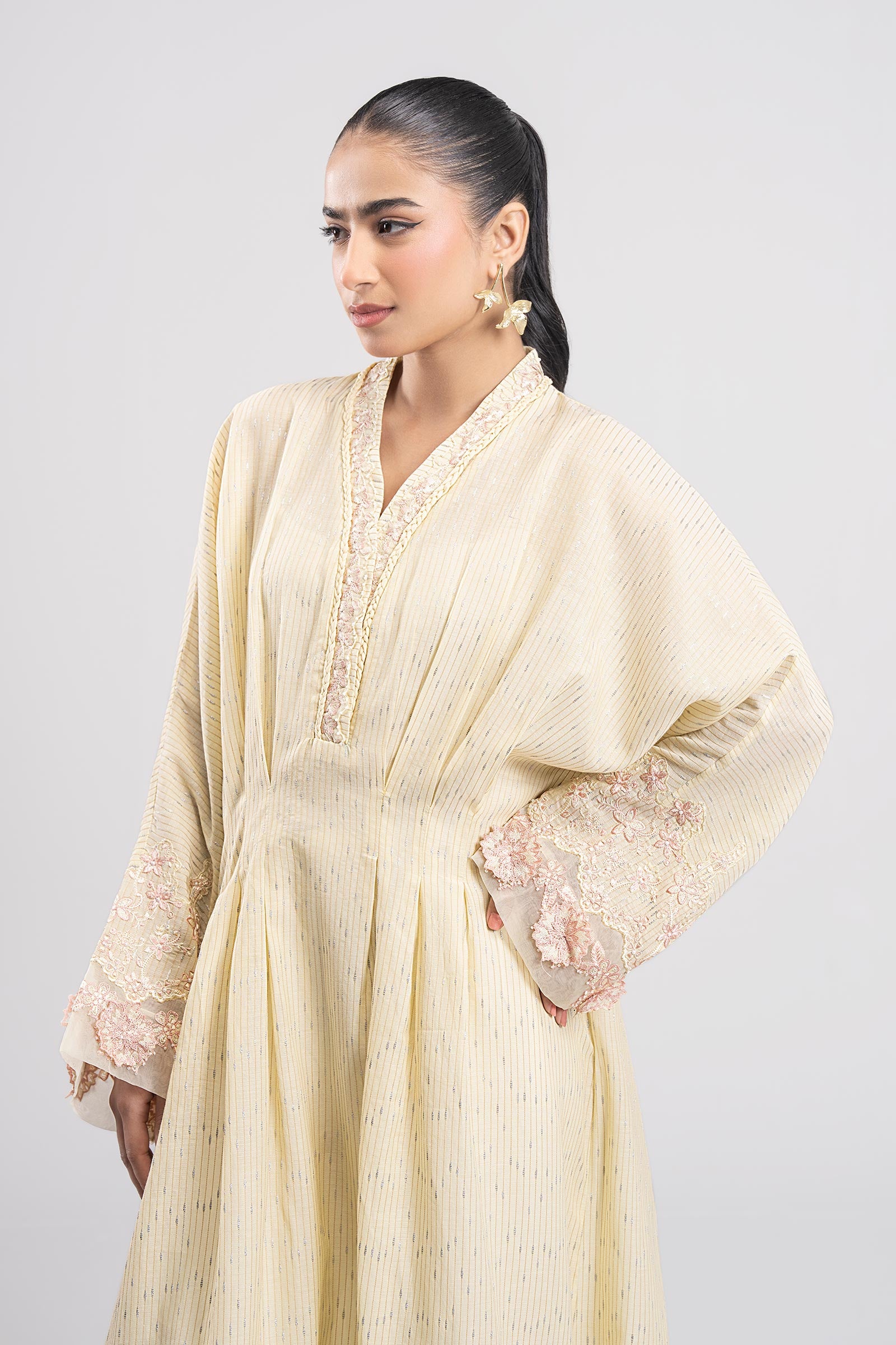 Embroidered Yarn dyed Kaftan