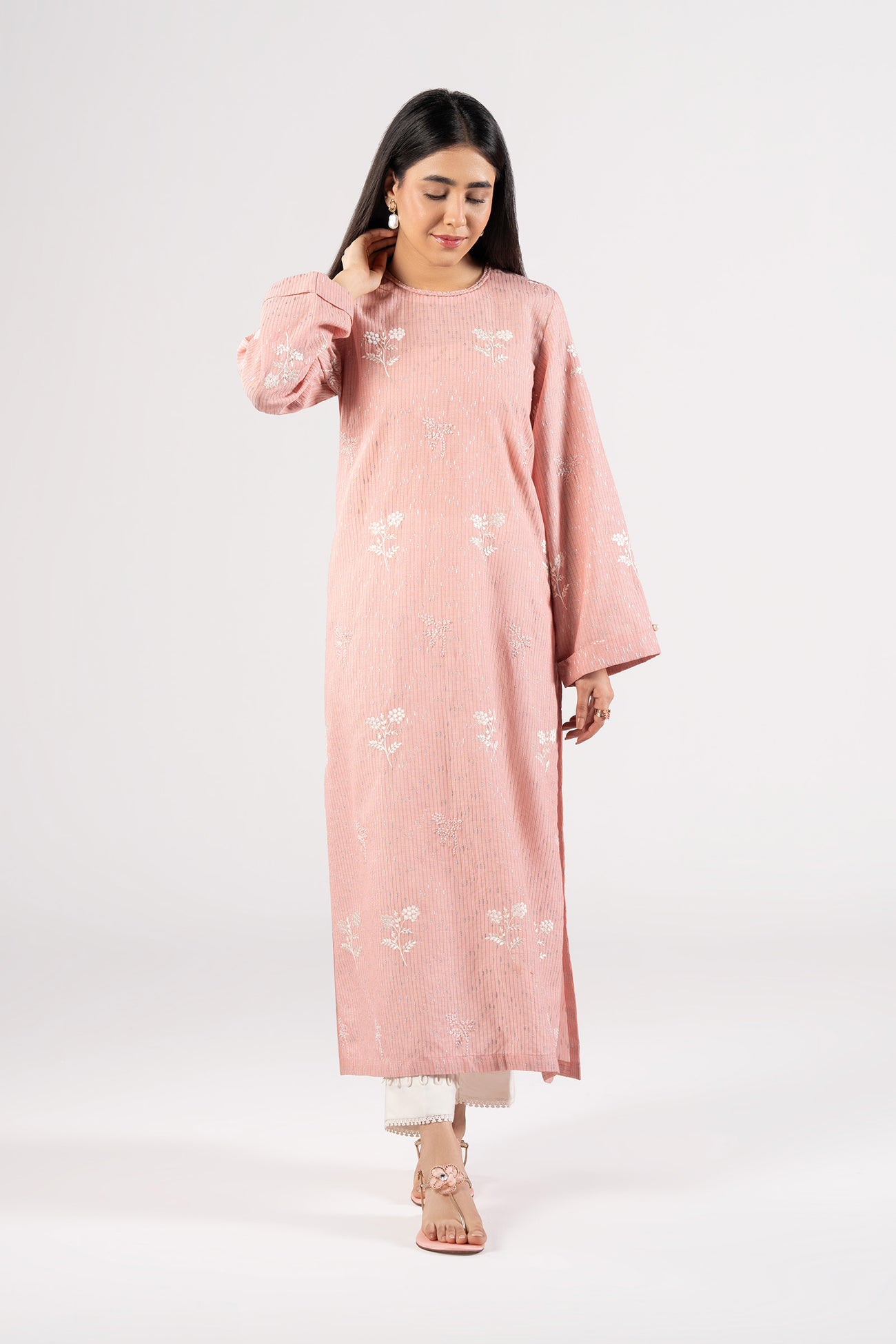 Embroidered Cotton Lurex Shirt