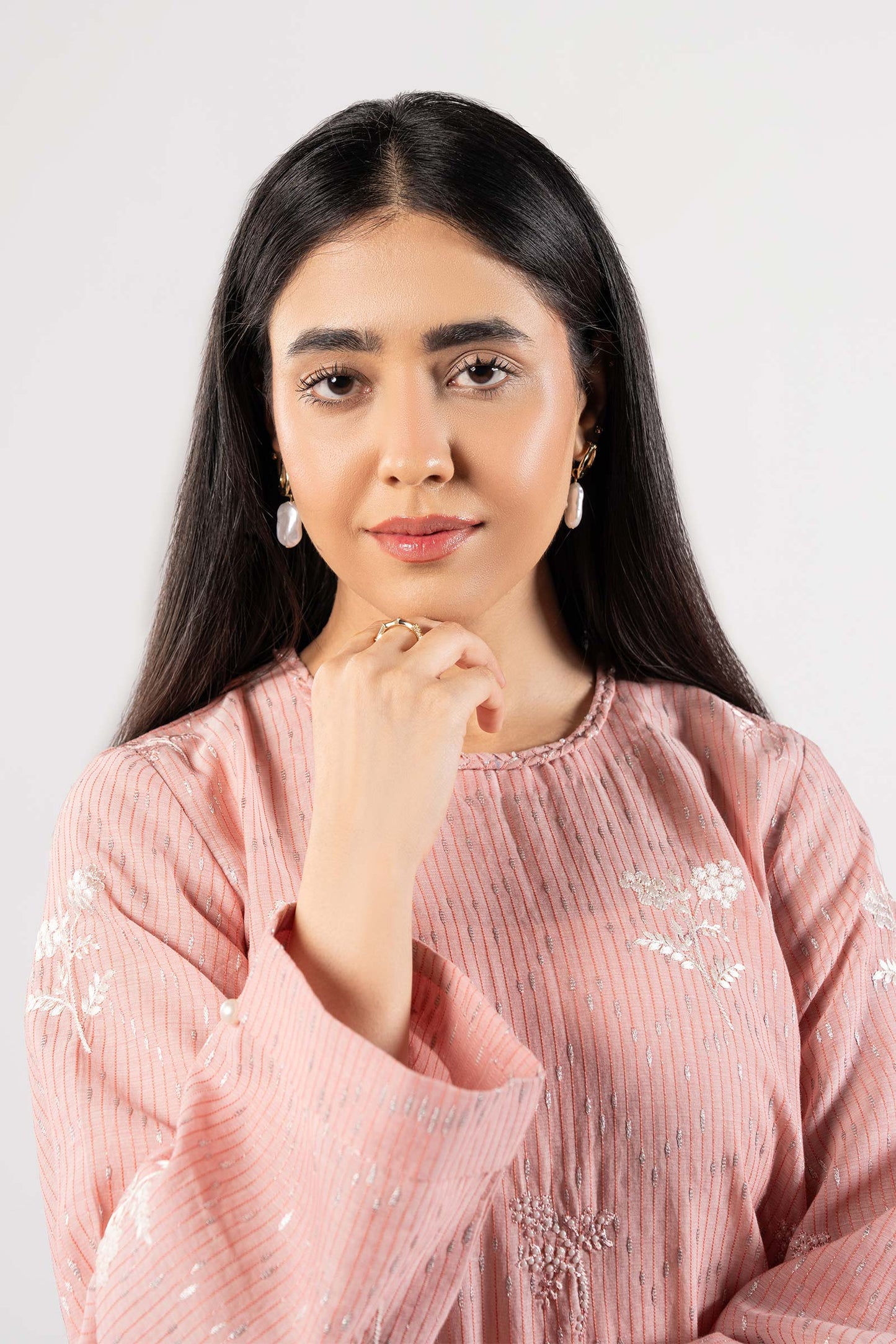 Embroidered Cotton Lurex Shirt