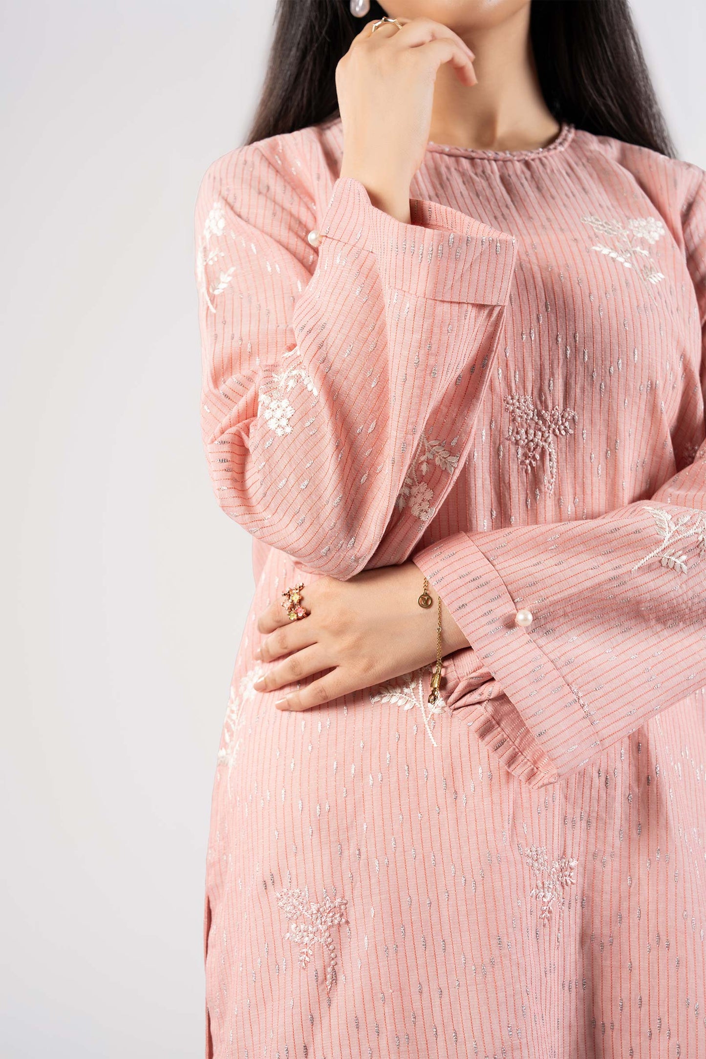 Embroidered Cotton Lurex Shirt
