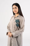 Embroidered Textured Cotton Shirt