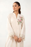 2 Pc Embroidered Textured Cotton Suit