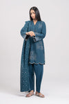 2 Pc Embroidered Textured Cotton Suit