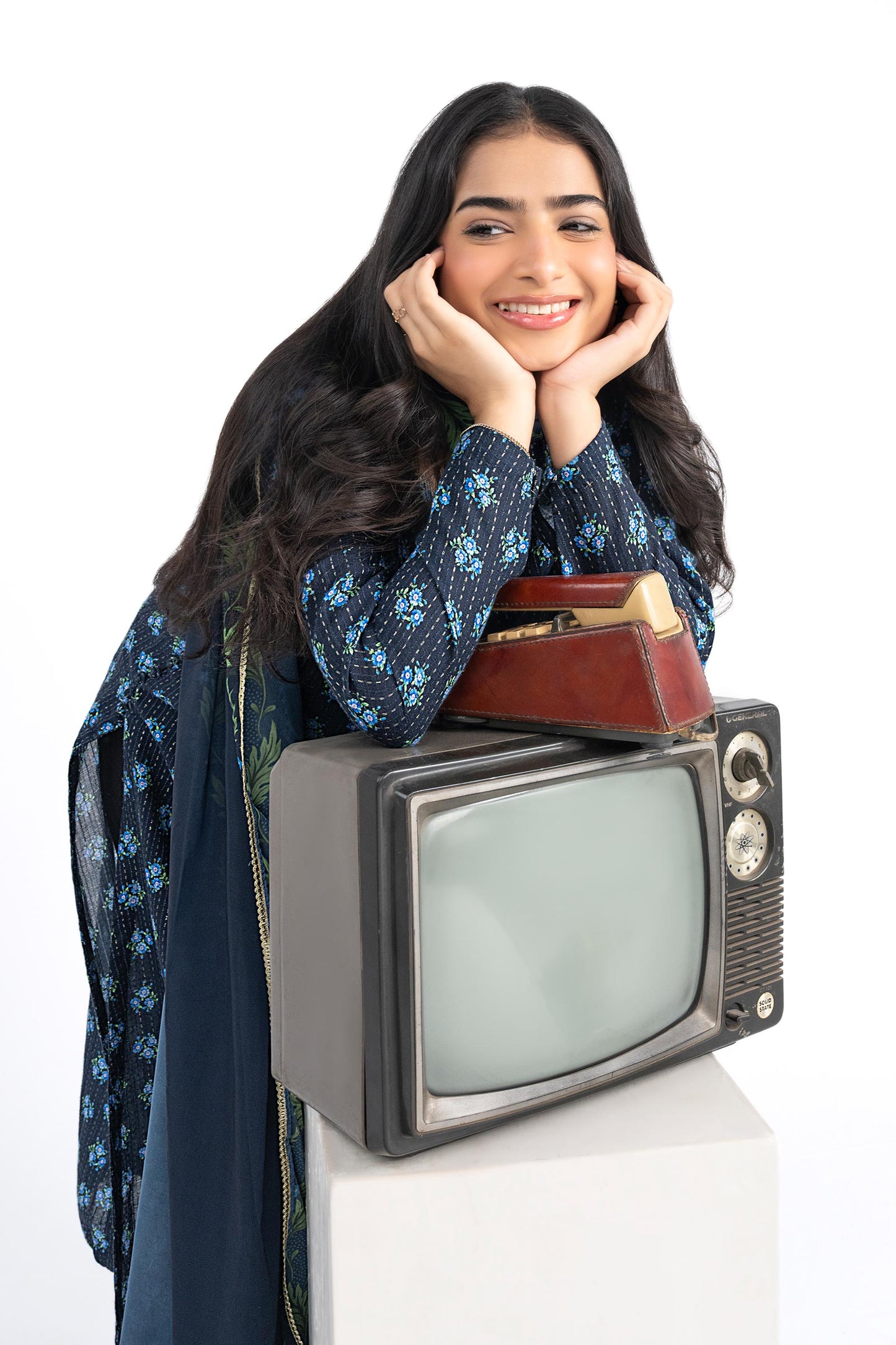 2 Pc Printed Lurex Cotton Suit