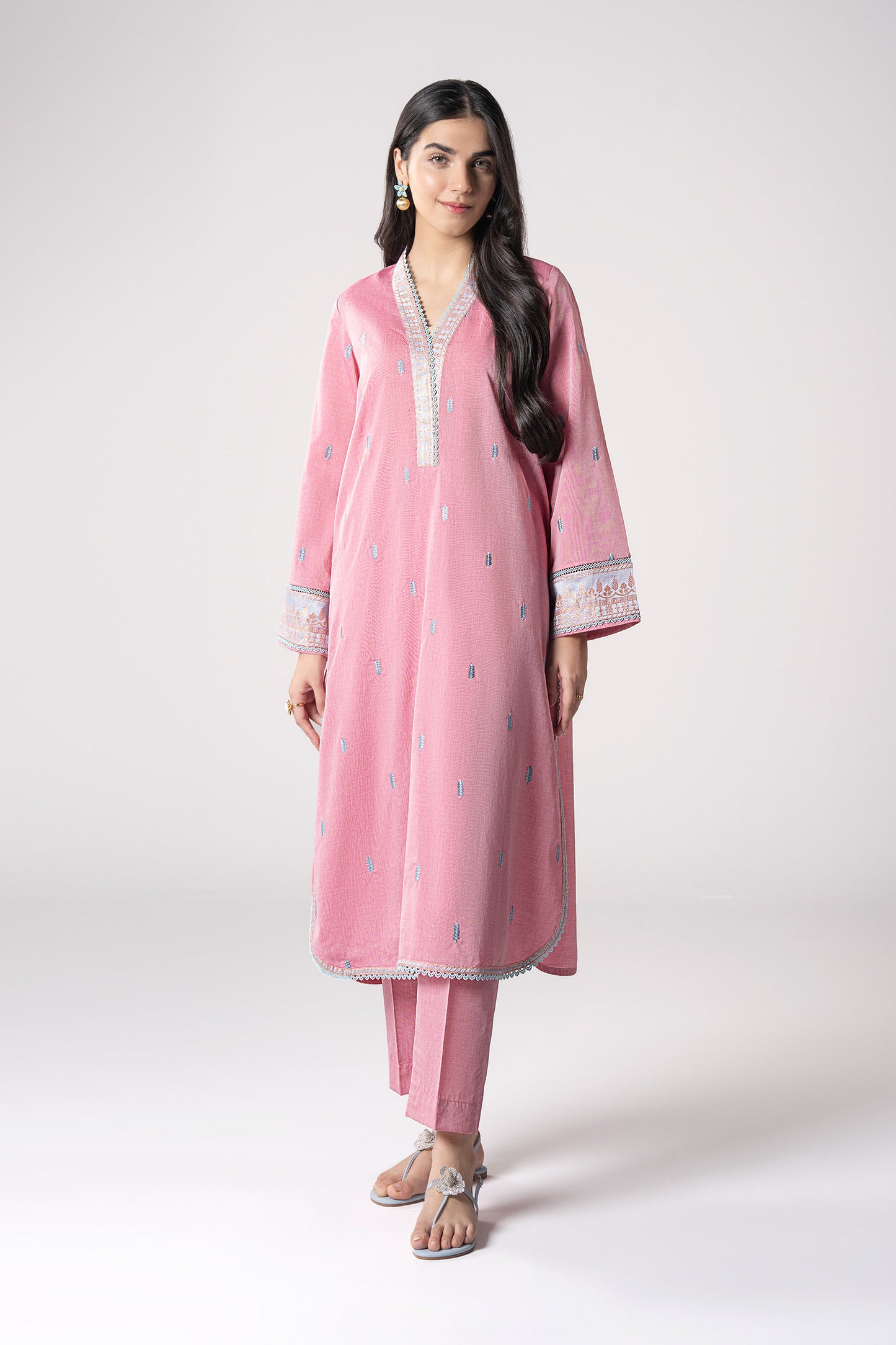 2 Pc Embroidered Two Tone Suit