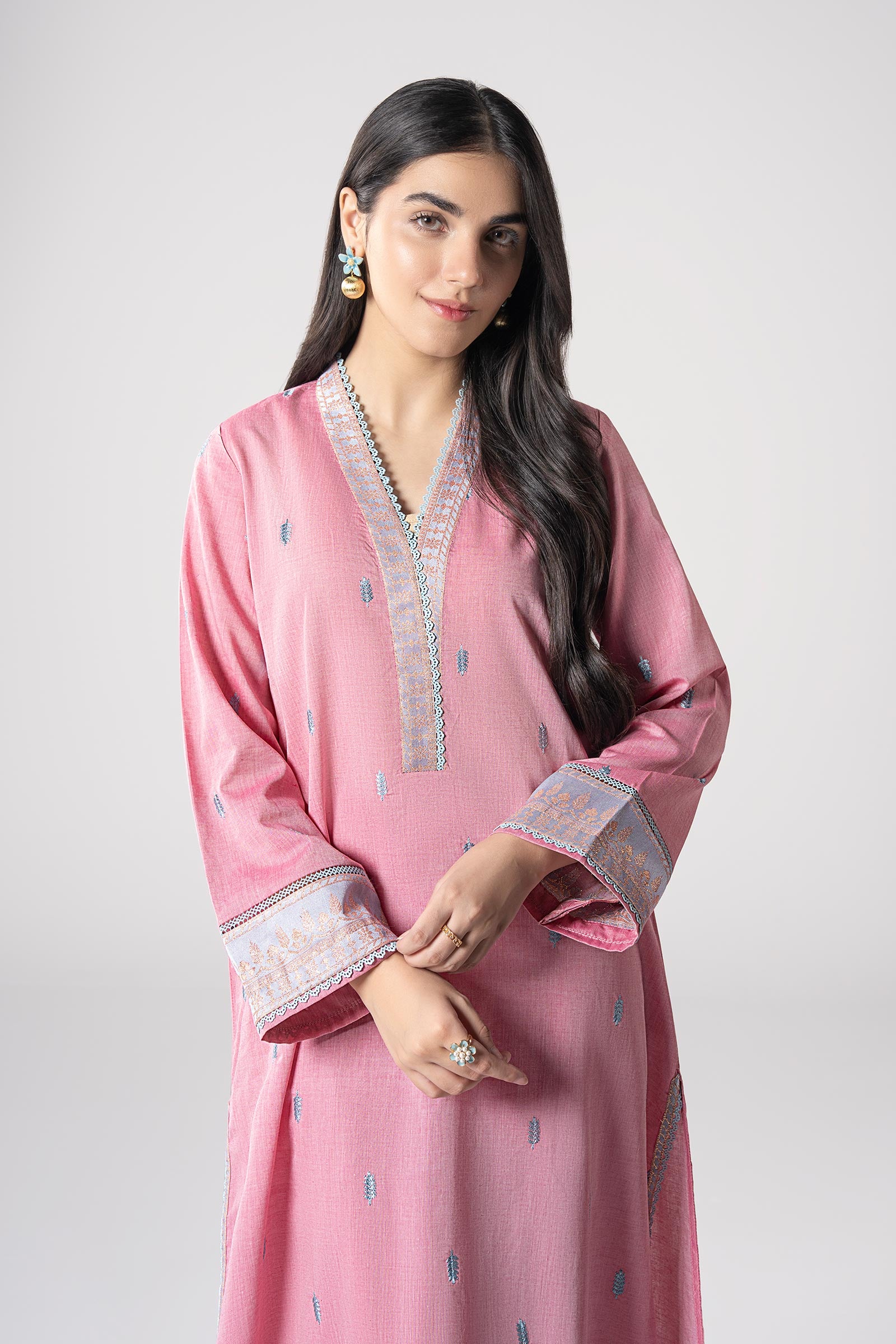 2 Pc Embroidered Two Tone Suit