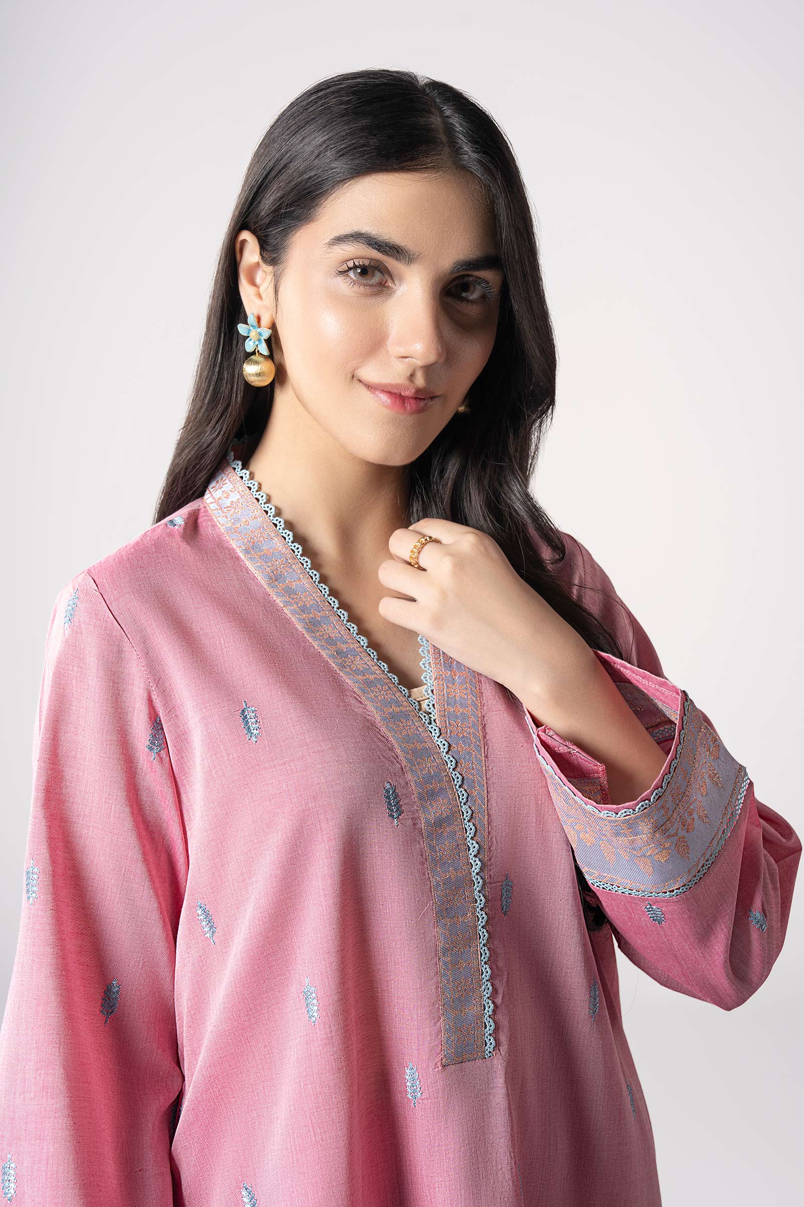 2 Pc Embroidered Two Tone Suit