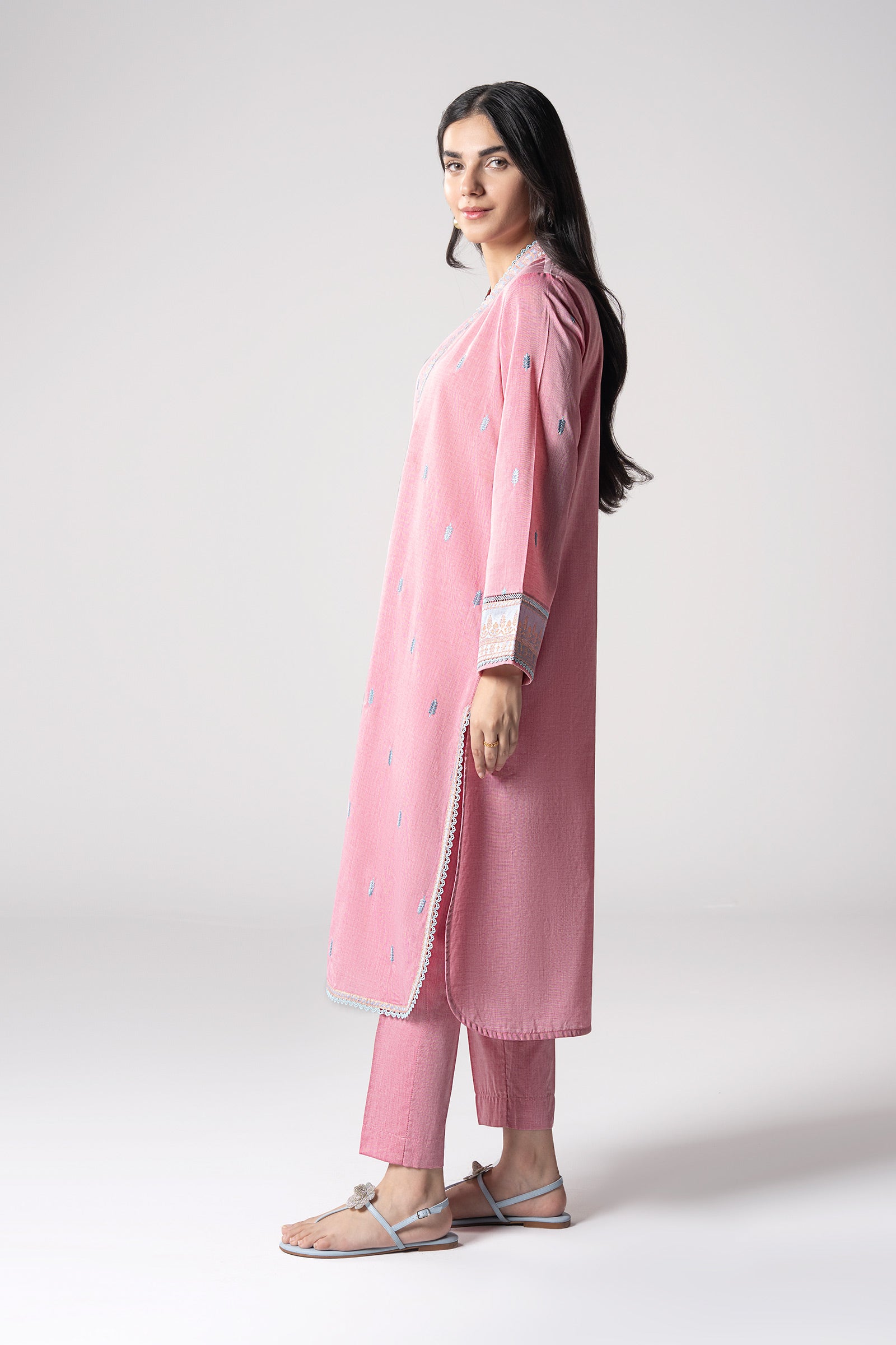 2 Pc Embroidered Two Tone Suit