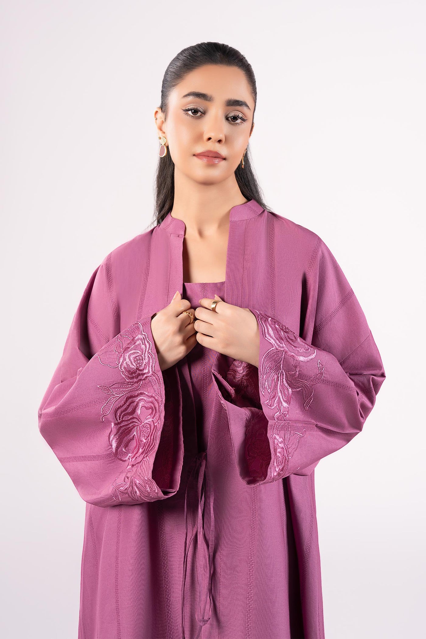 2 Pc Dyed Textured Cotton Suit