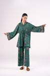2 Pc Embroidered Slub Lawn Suit
