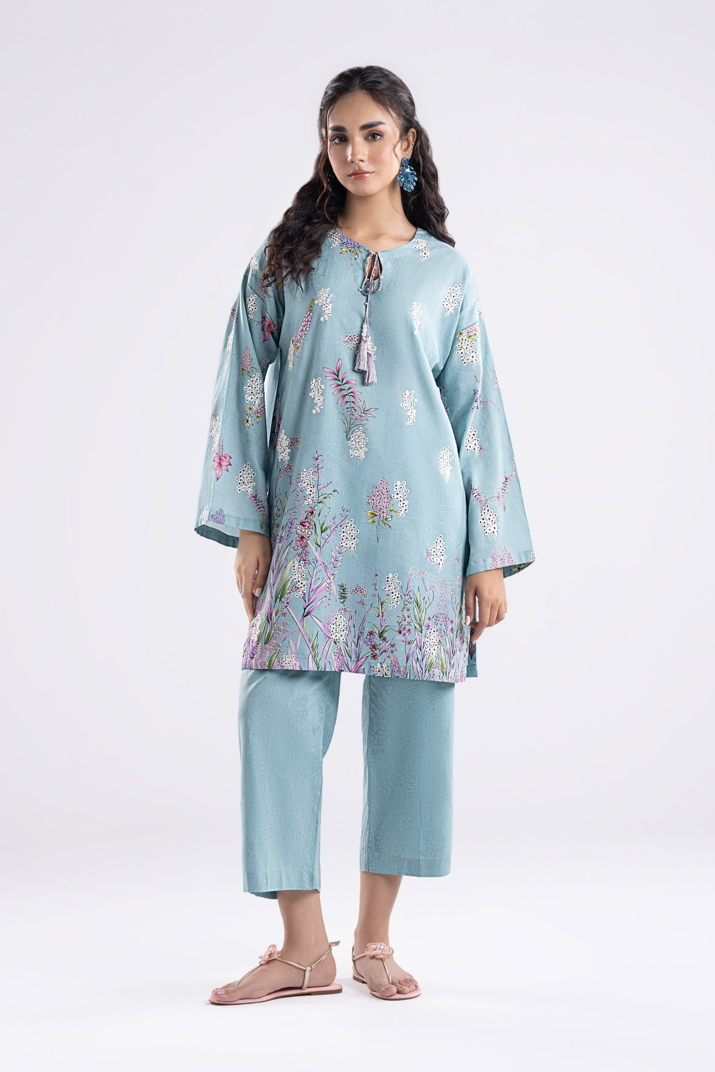 2 Pc Embroidered Dobby Viscose Suit