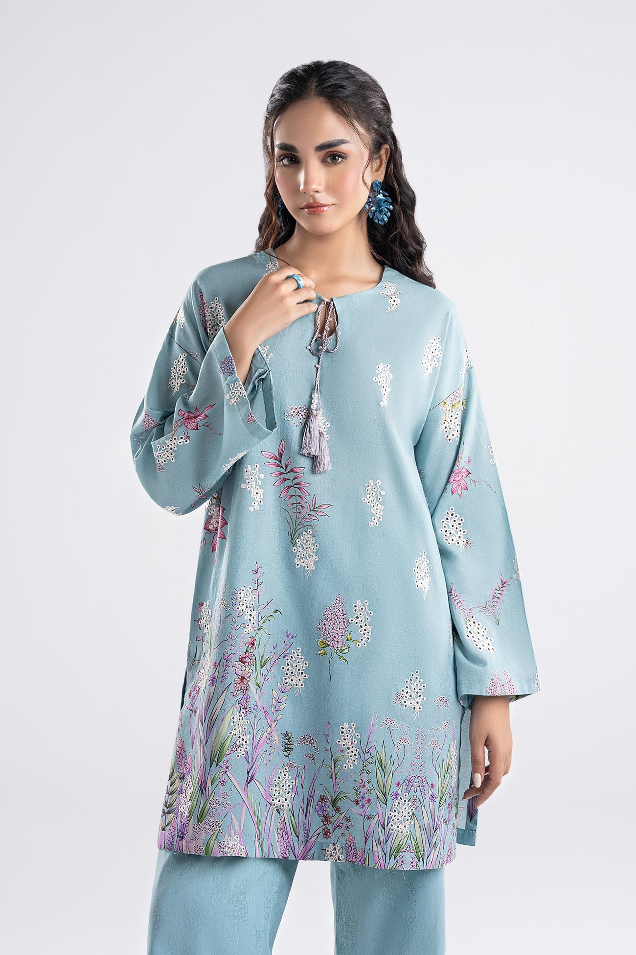 2 Pc Embroidered Dobby Viscose Suit