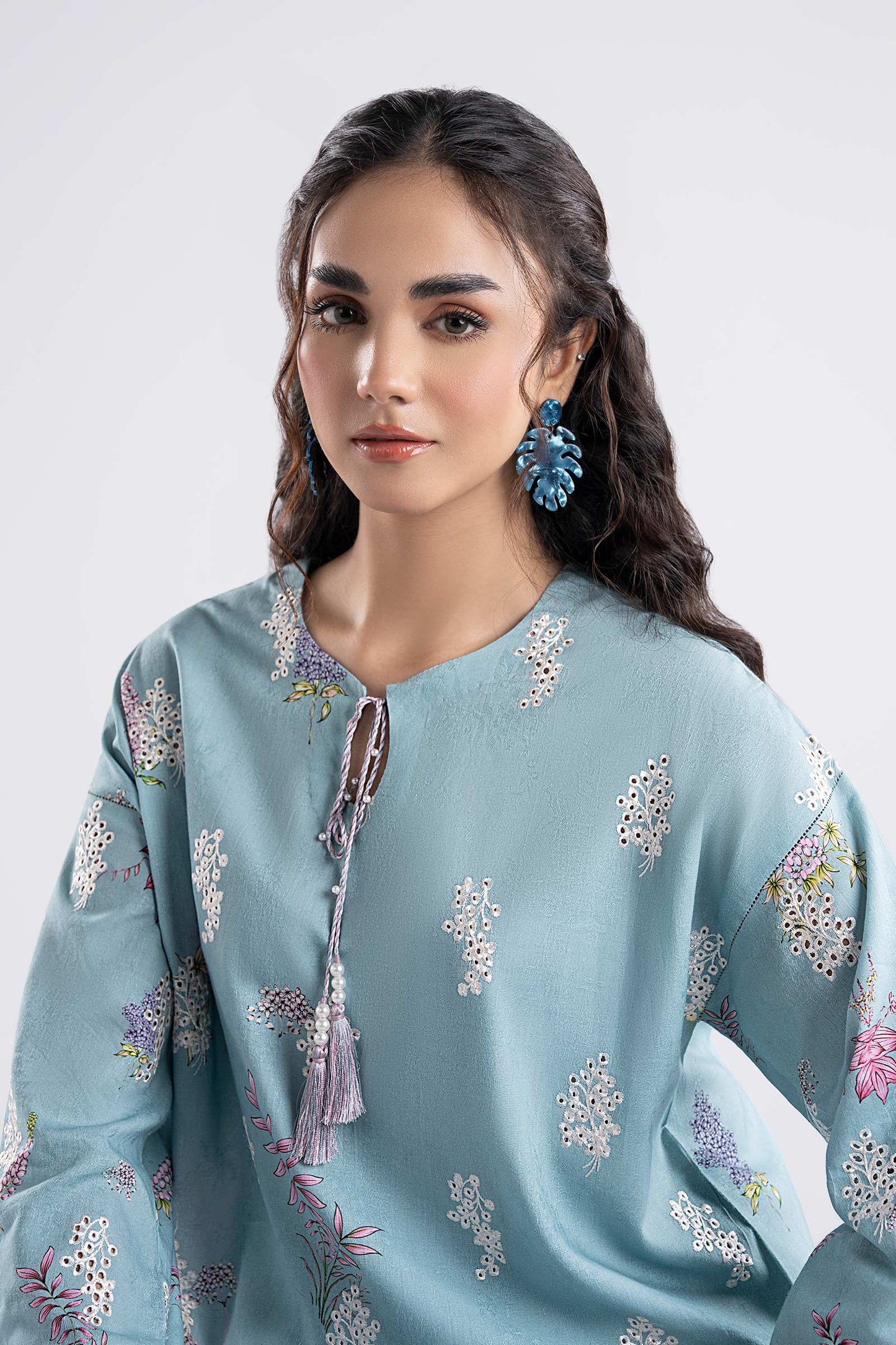 2 Pc Embroidered Dobby Viscose Suit